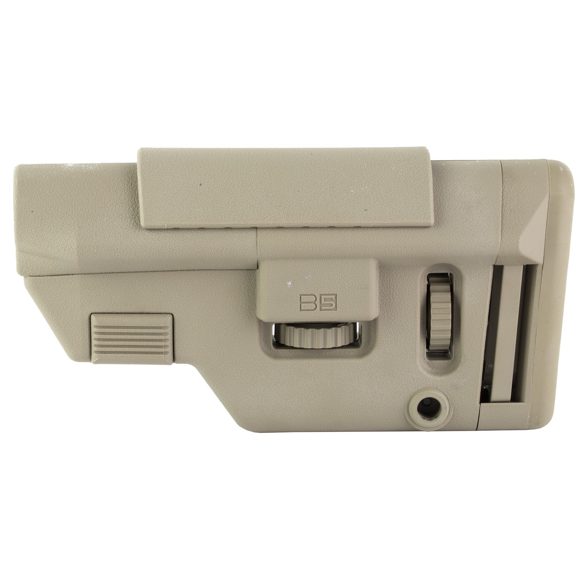 B5 Systems Collapsible Precision Stock, Flat Dark Earth, Long Length Cheek Riser - B5 Systems
