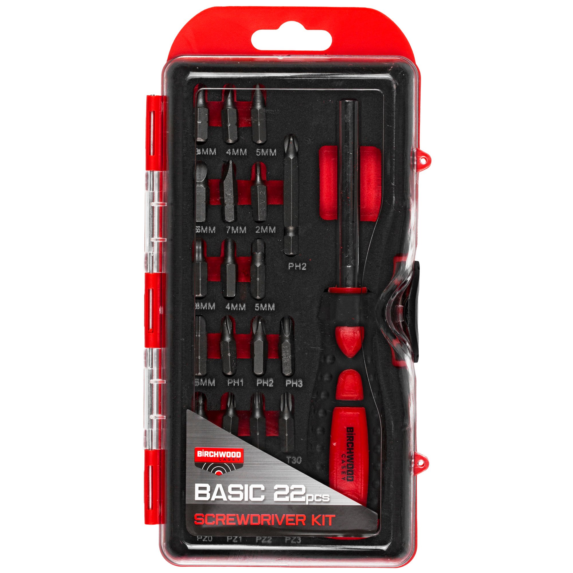 Birchwood Casey Basic Screwdriver Set, 22 Piece Kit, Red - BCBSDS - Birchwood Casey