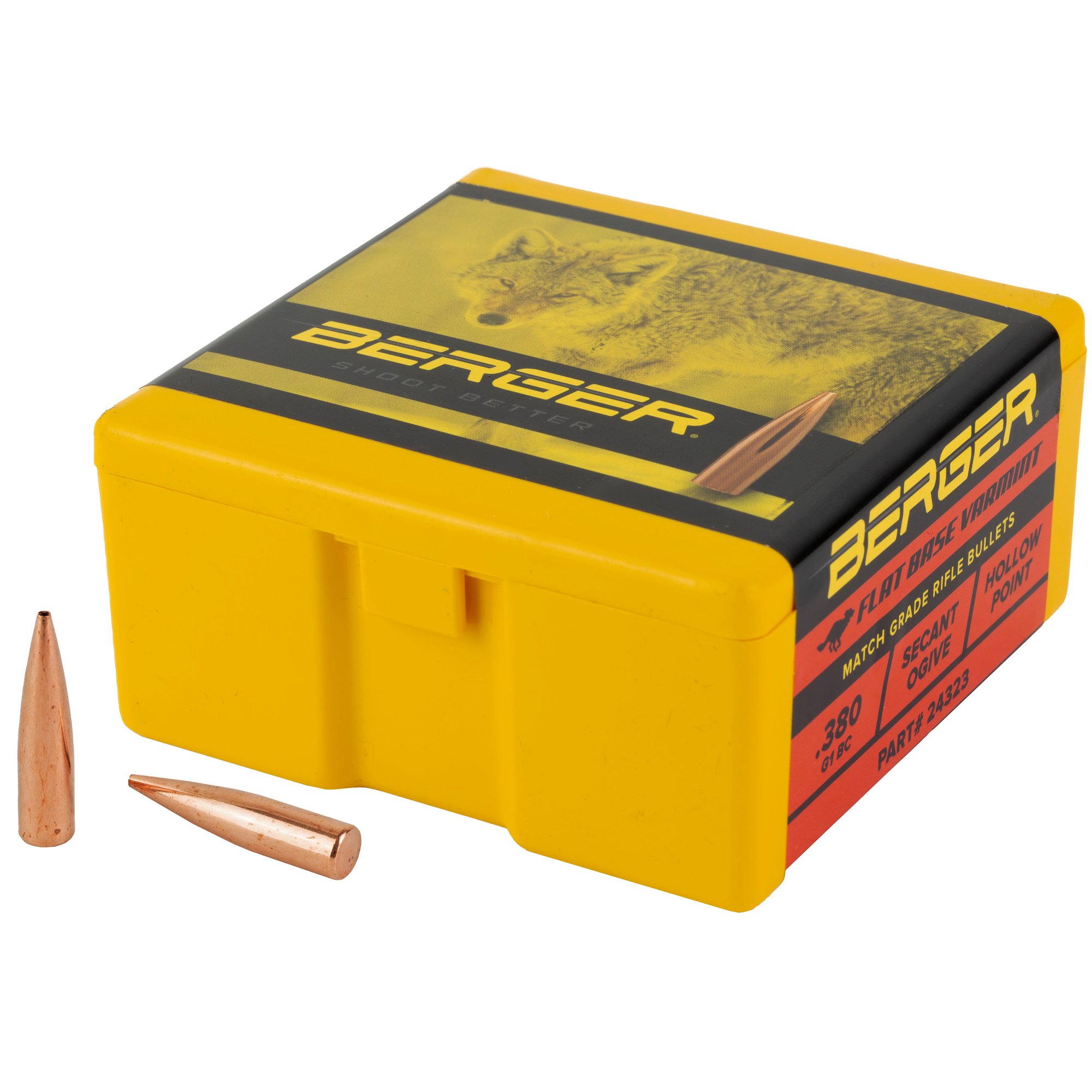 Berger FB Varmint 243 Winchester 88gr Flat Base HP Reloading Bullets, 100 Count - 24323 - Berger Bullets