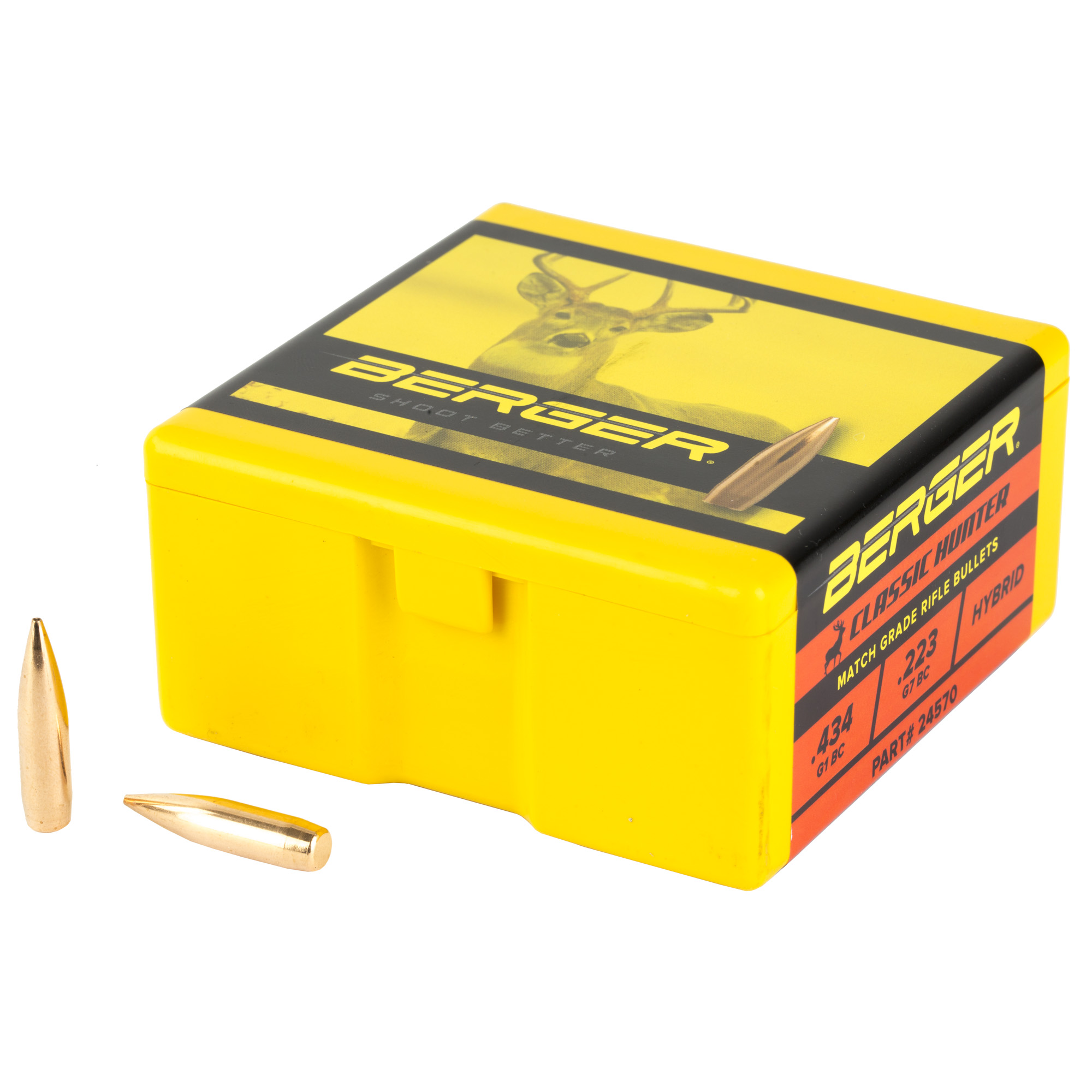 Berger Classic Hunter 243 Winchester 95gr Boat Tail HP Reloading Bullets, 100 Count - 24570 - Berger Bullets