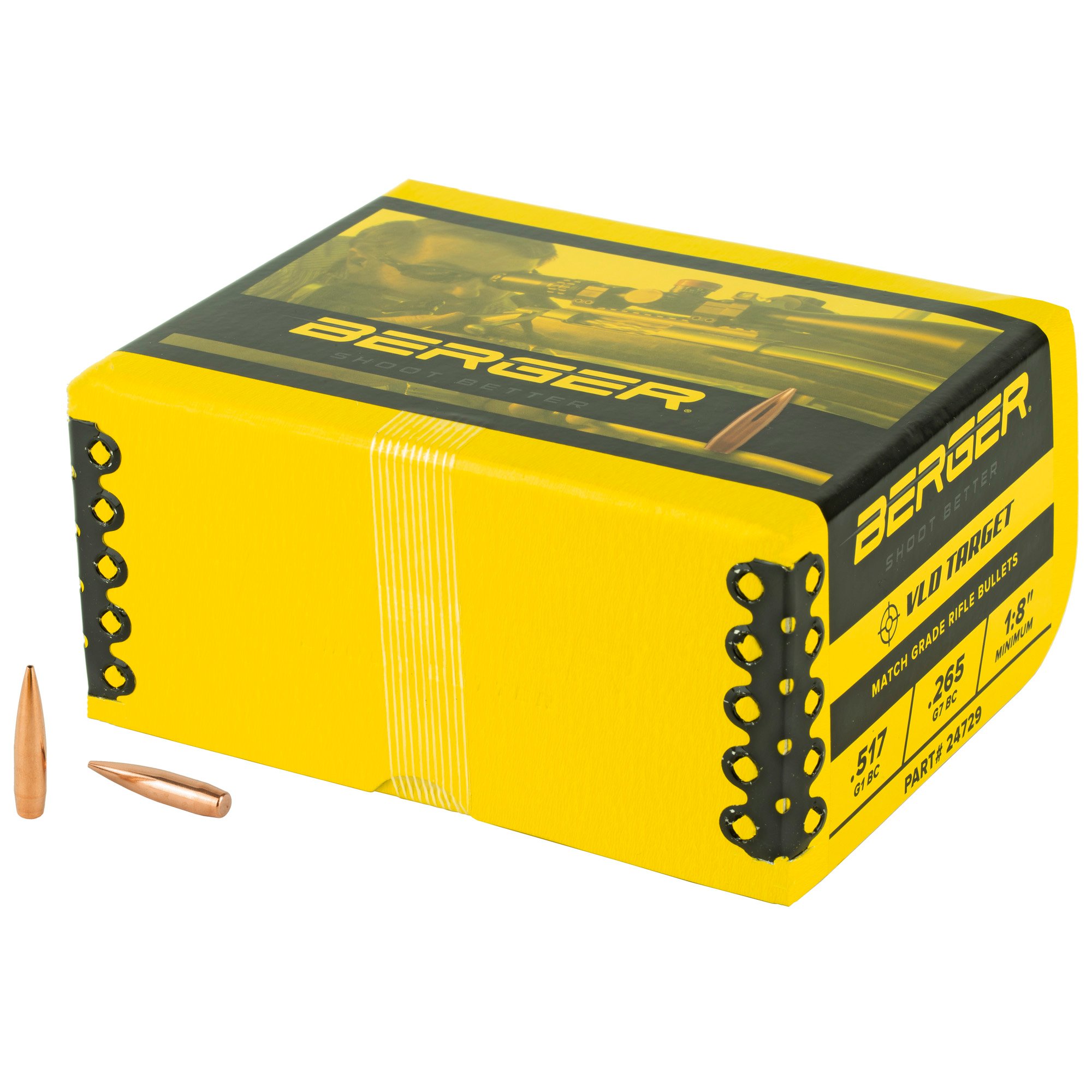 Berger VLD Target 243 Winchester 105gr Boat Tail HP Reloading Bullets, 500 Count - 24729 - Berger Bullets
