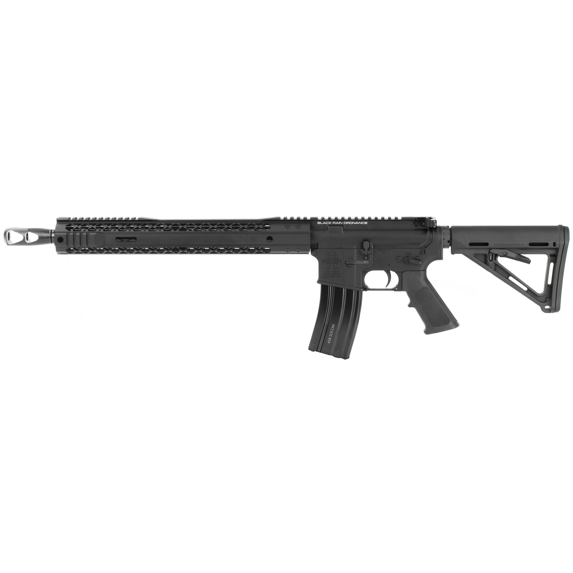 Black Rain Ordnance .458 SOCOM AR Rifle with 16" Barrel, Black - BROSPEC15458S - Black Rain Ordnance