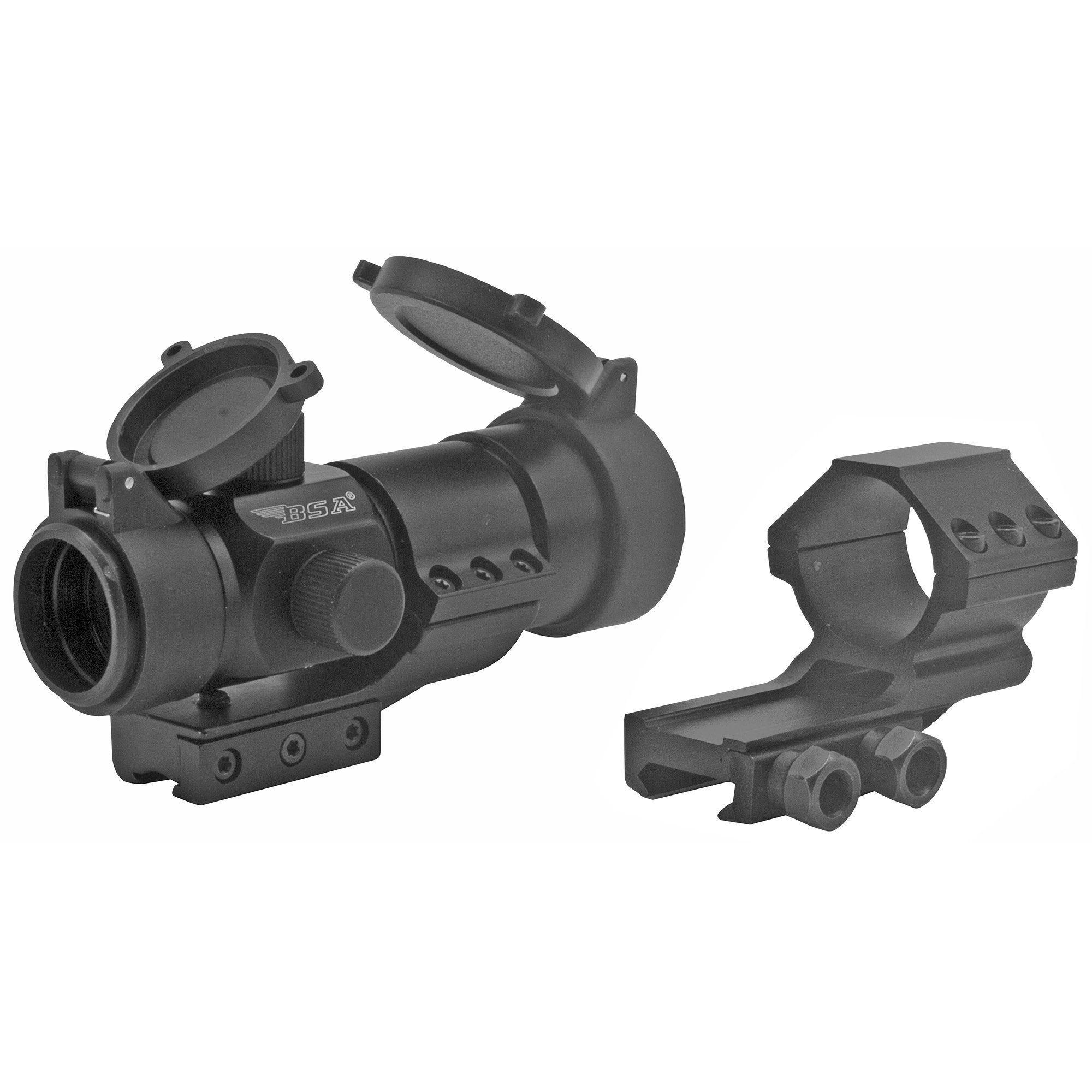 BSA Optics 30RD-2M, Red Dot, 30mm Objective, 5MOA Red Dot, Black Color, Dovetail and Weaver Mounts - Bsa