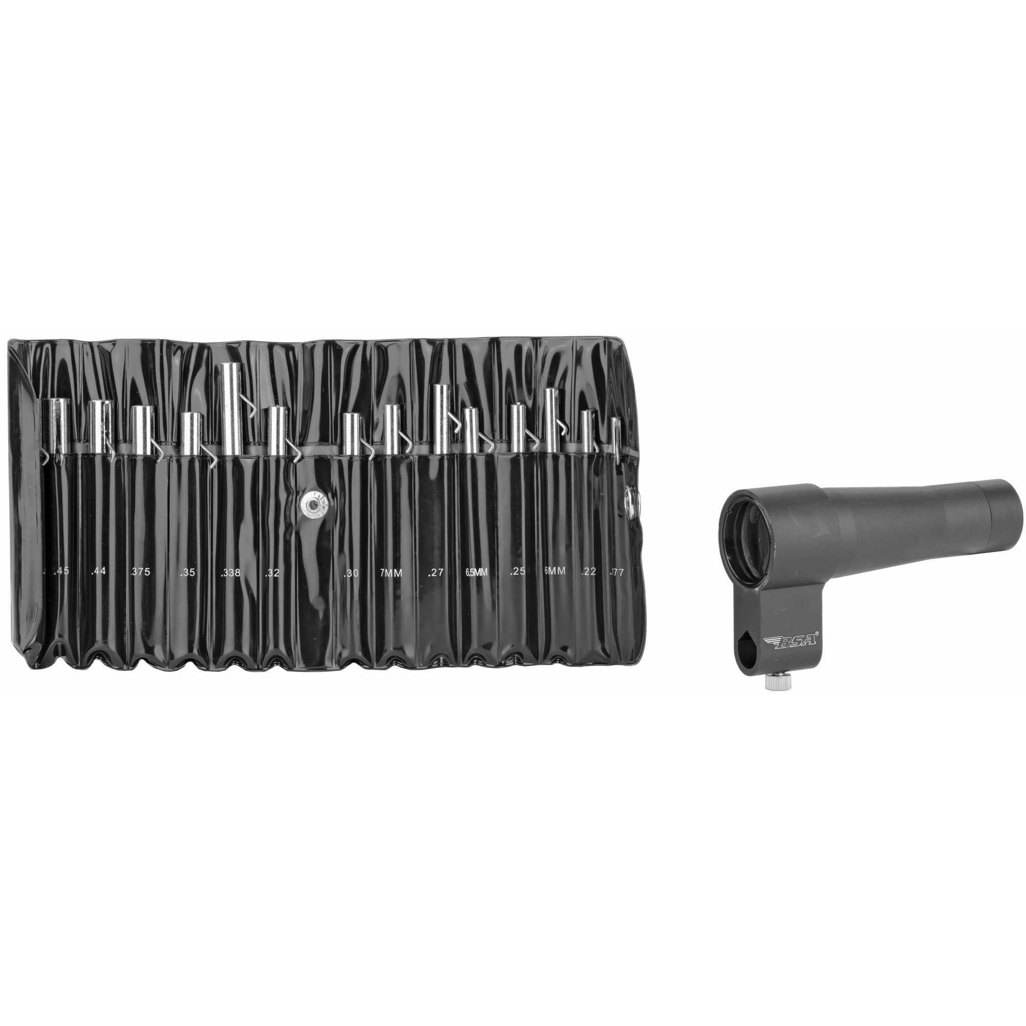 BSA Optics Bore Sighter Kit with Arbors, in Soft Case, Clam Pack - Bsa