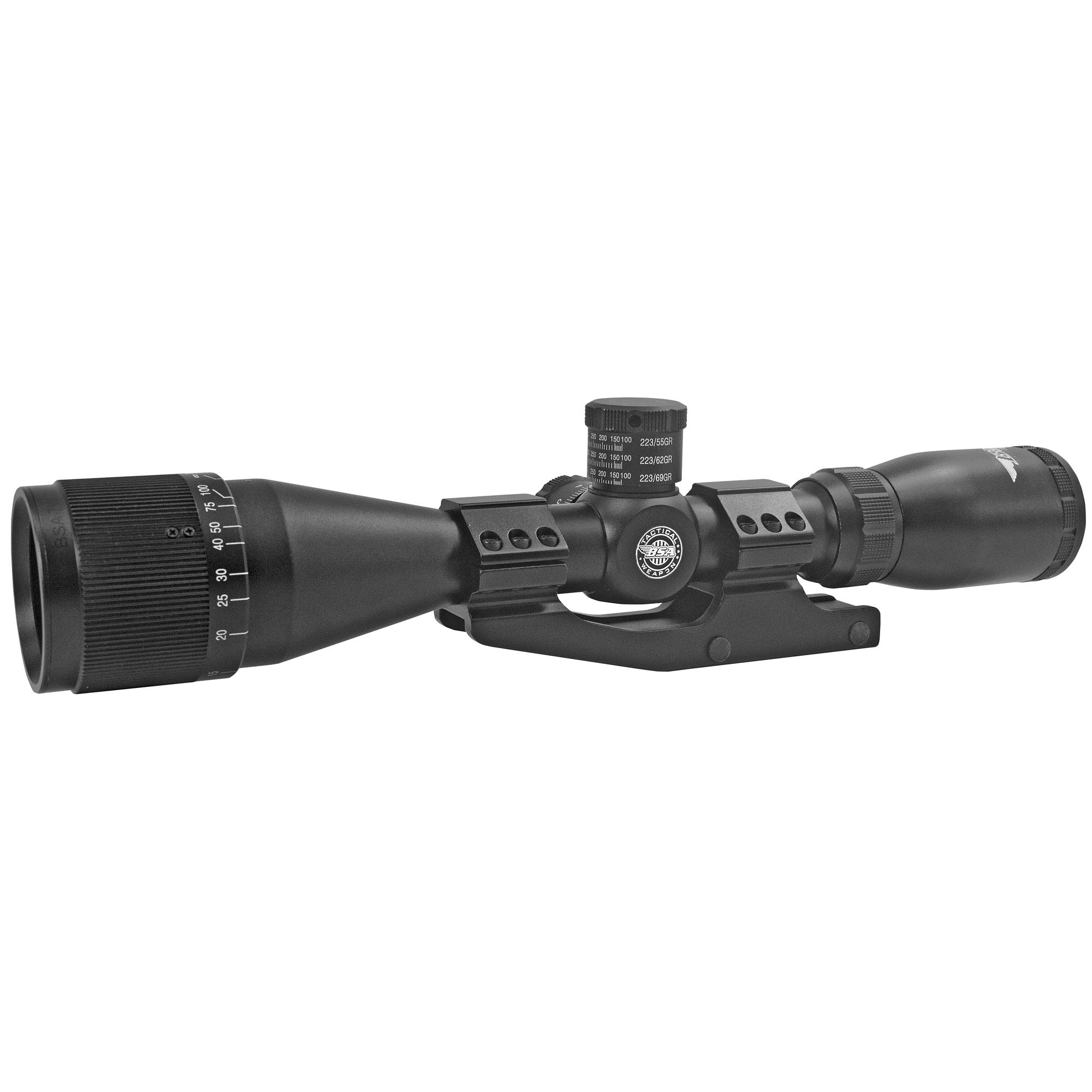 BSA 3-12x40 Tactical Weapon Mil Dot Reticle Rifle Scope - TW312X40W1PMTB - Bsa