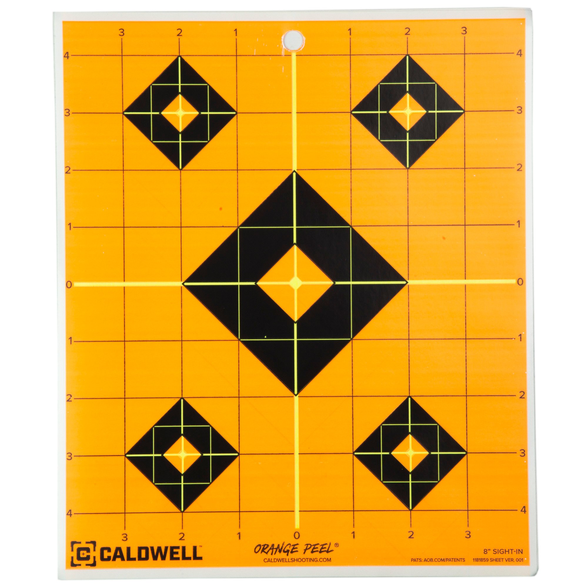 Caldwell 8" Sight-in Target, Orange/Black, 5-Pack 1166102 - Caldwell