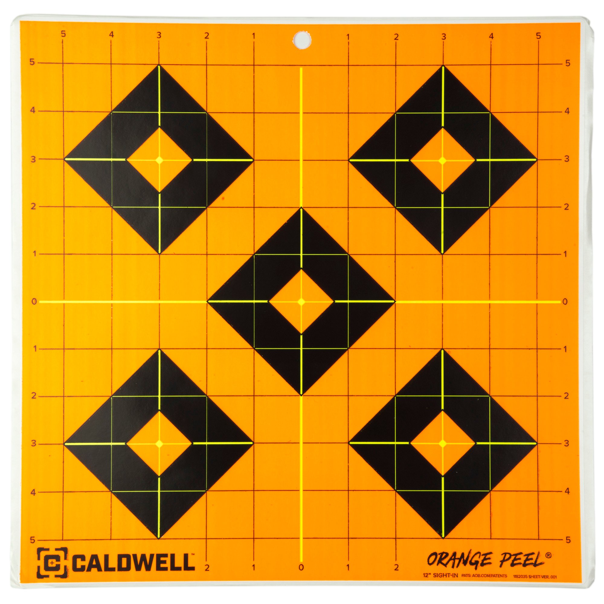 Caldwell Sight-In Target, 12", Orange/Black, 5-Pack 1166104 - Caldwell