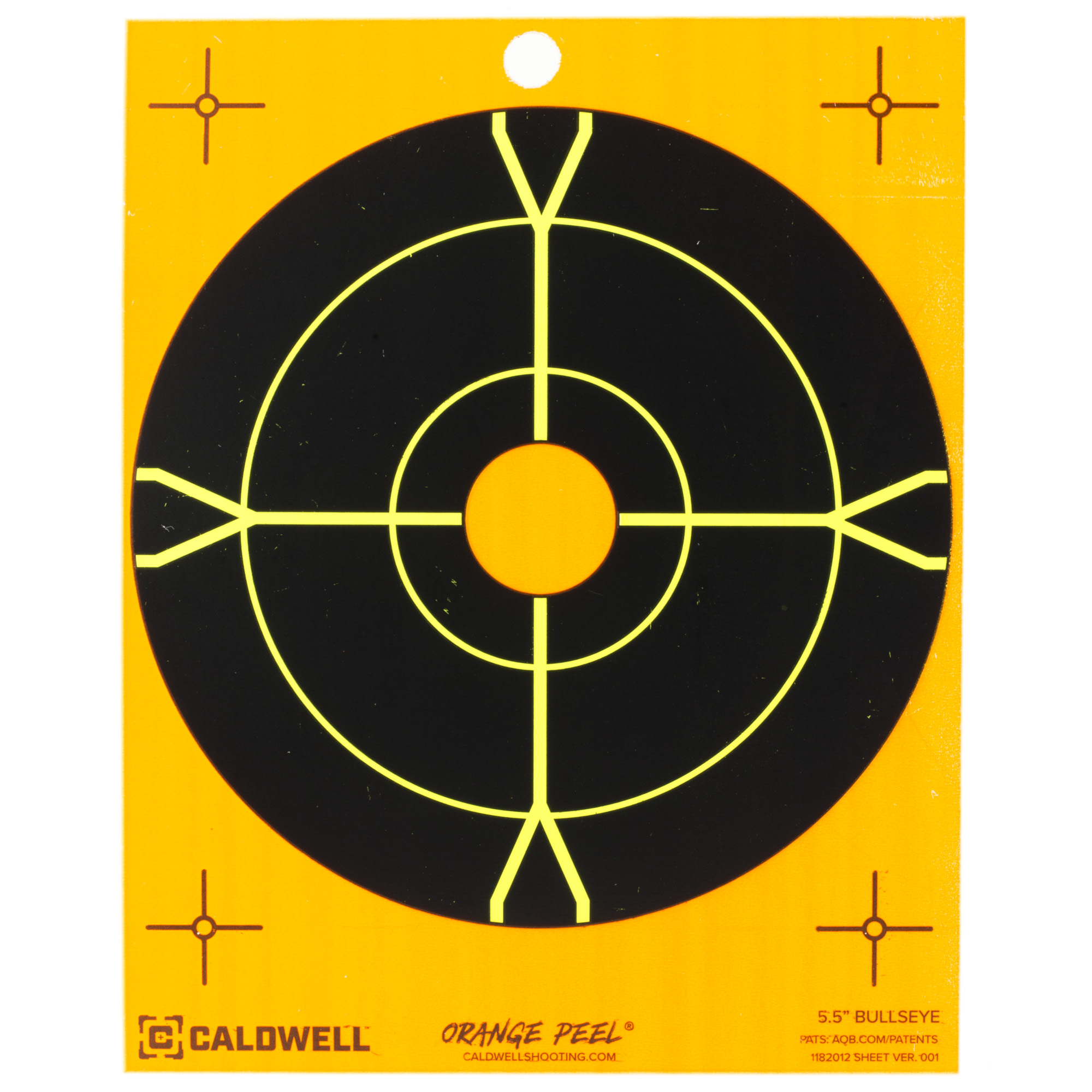 Caldwell Bullseye Target, 5.5", Orange/Black, 25 Pack 1166108 - Caldwell