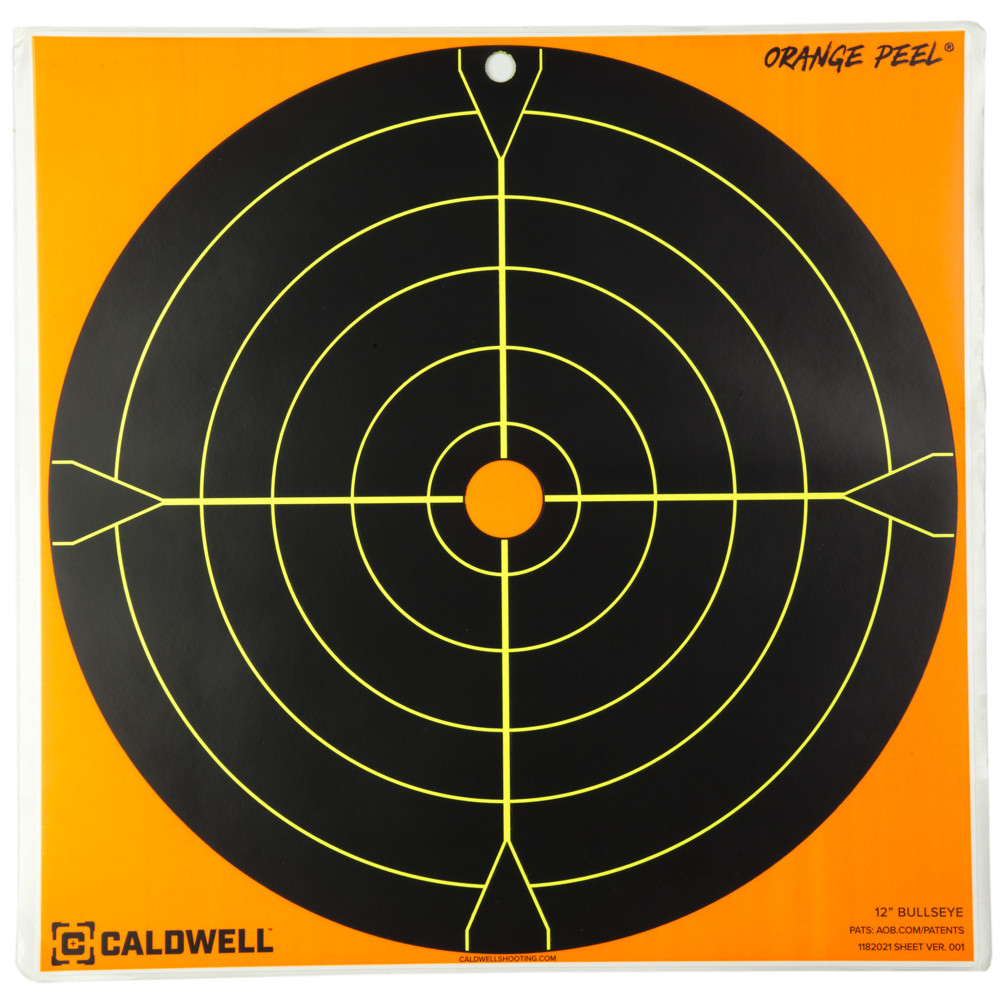Caldwell Bullseye Target, 12", Orange/Black, 5-Pack 1166111 - Caldwell