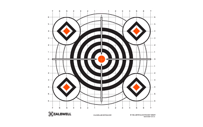 Caldwell Bullseye Target, 16", Orange/Black, 10-Pack 1175520 - Caldwell
