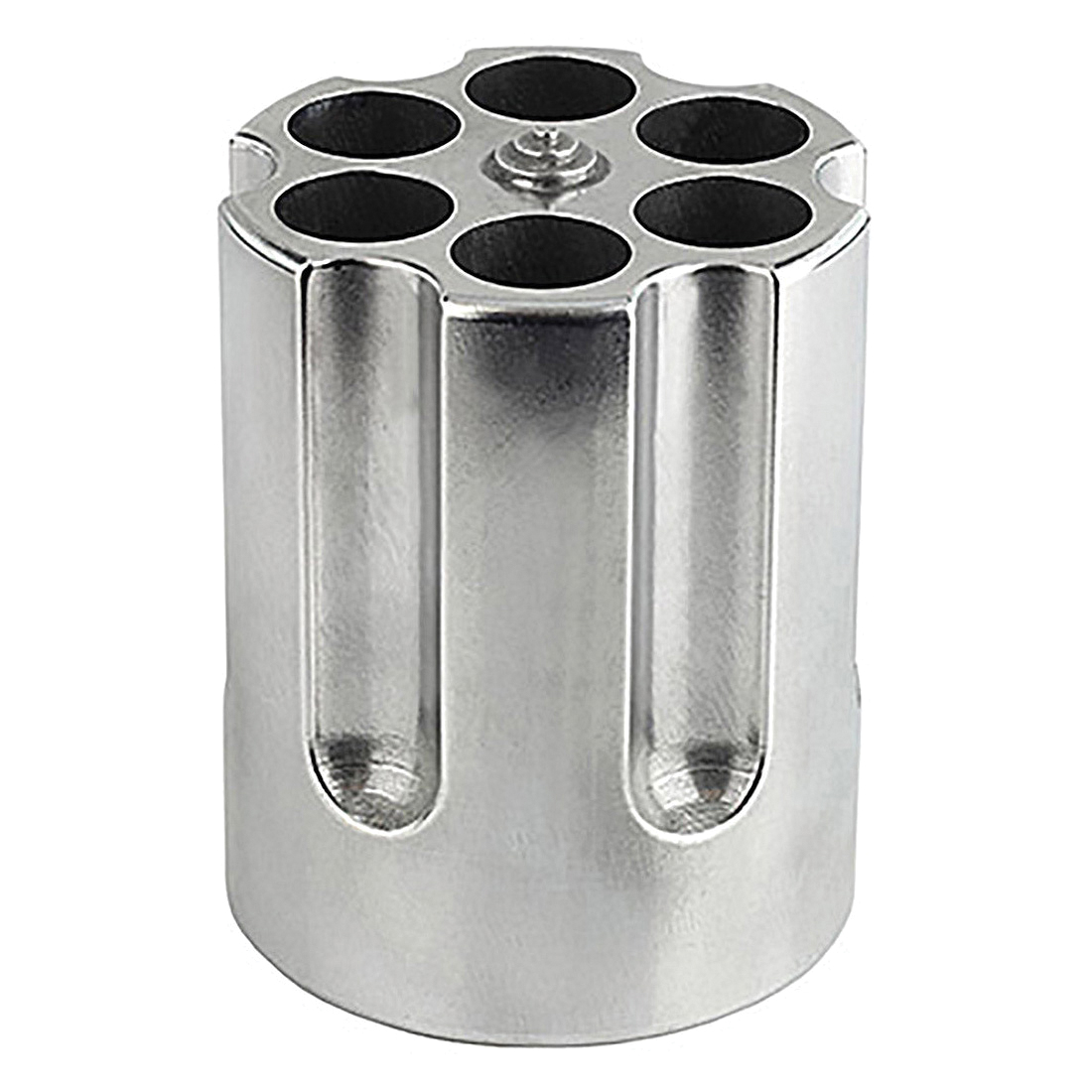 Caliber Gourmet Small Gun Cylinder Revolver Pen Holder, Silver - Caliber Gourmet