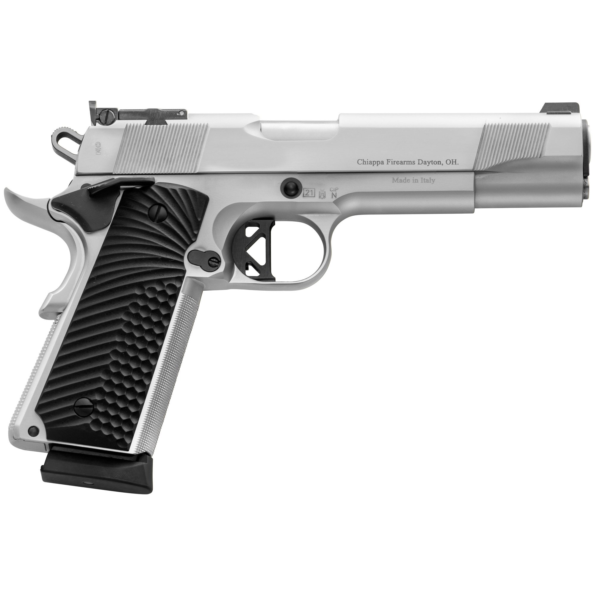 Charles Daly .45 ACP 1911 Pistol, 5" Barrel, Adjustable Rear Sights, Silver - 440.147