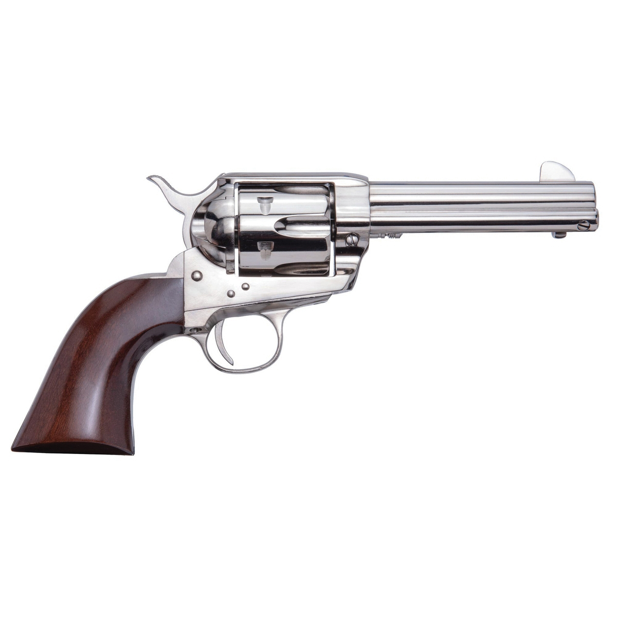 Cimarron Pistolero 9mm Revolver 4.75" 6rds, Nickel - Cimarron