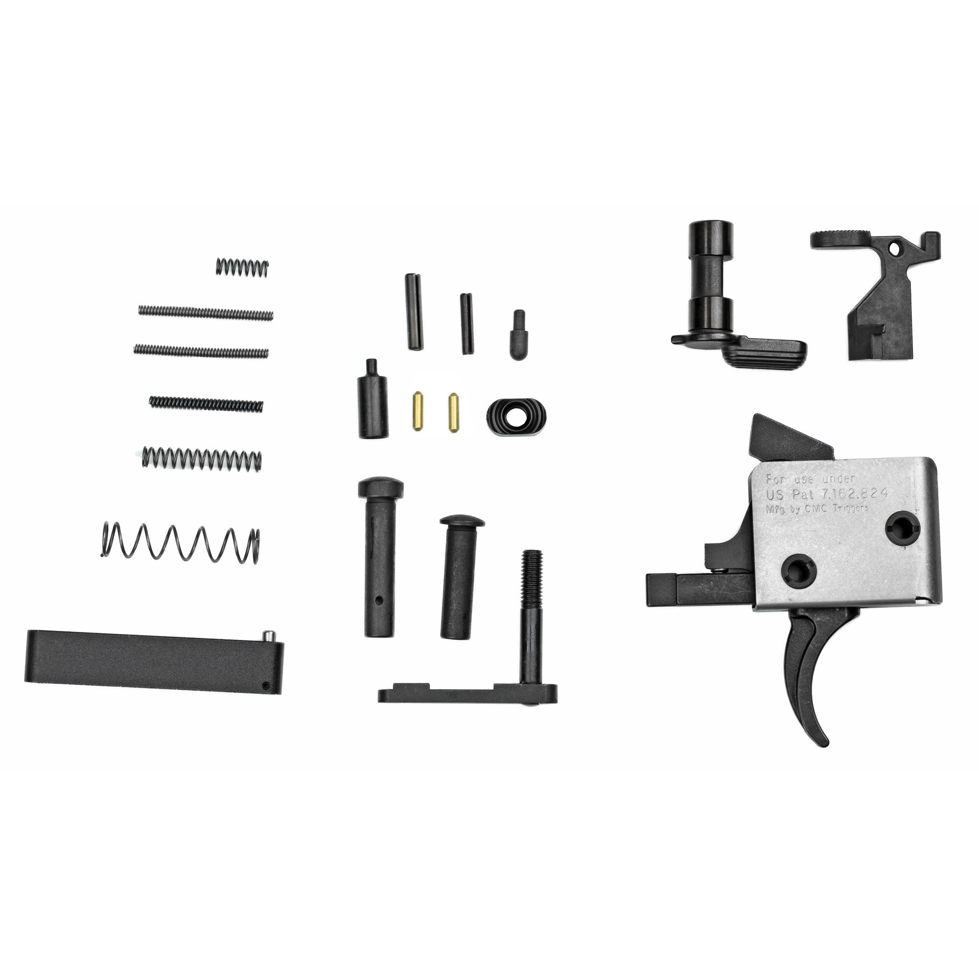 CMC Triggers AR-15 Lower Receiver Parts Kit with 3.5lb Curved Trigger, Black - Cmc