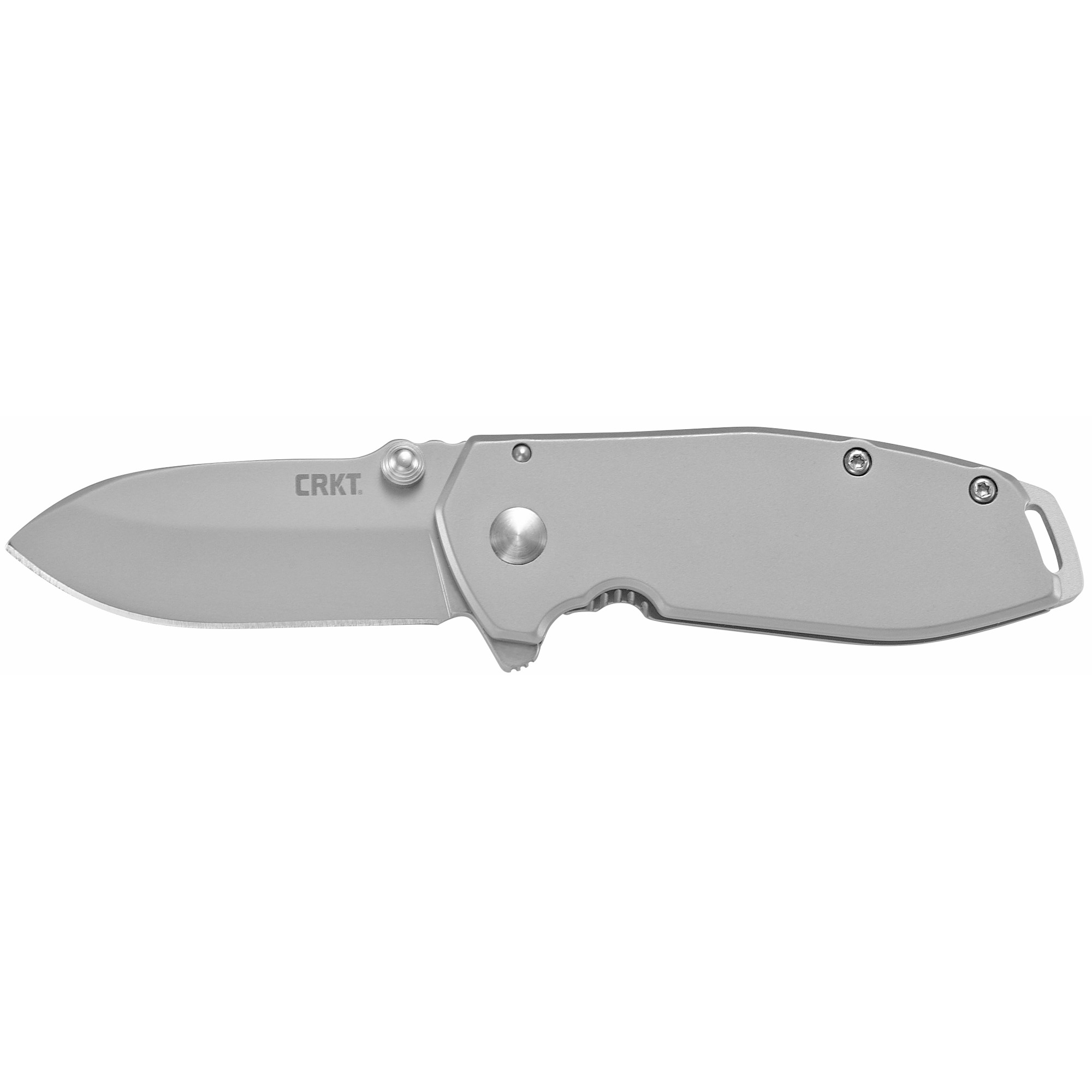 CRKT SQUID ASSISTED Silver Plain 2.37" Drop Point Knife - 2492 - Crkt