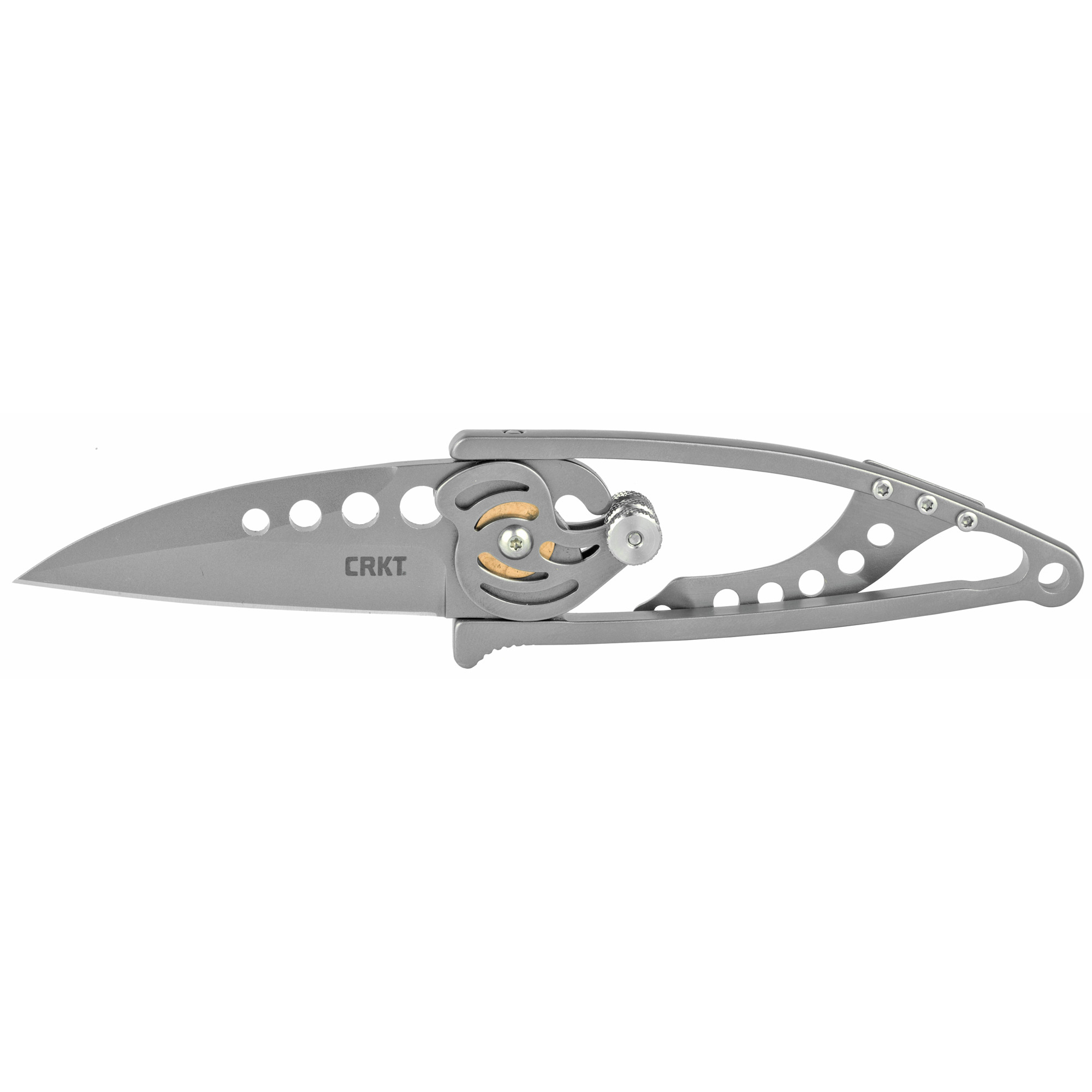 CRKT Snap Lock Folding Knife Silver Plain 2.55" 5102N Bead Blasted - Crkt