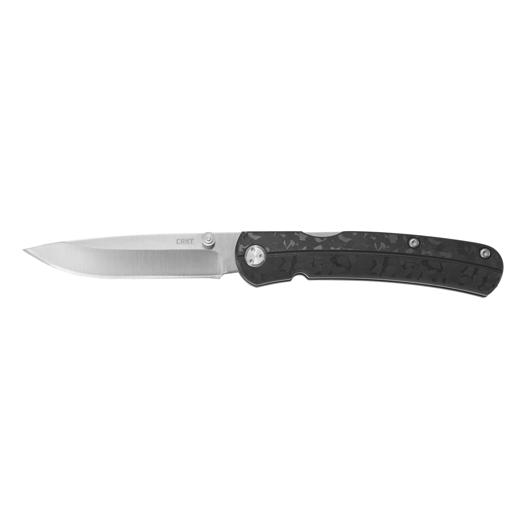 CRKT Kith Folding Knife Silver Plain Drop Point 2.95" 6433 Satin 8Cr13MoV - Crkt