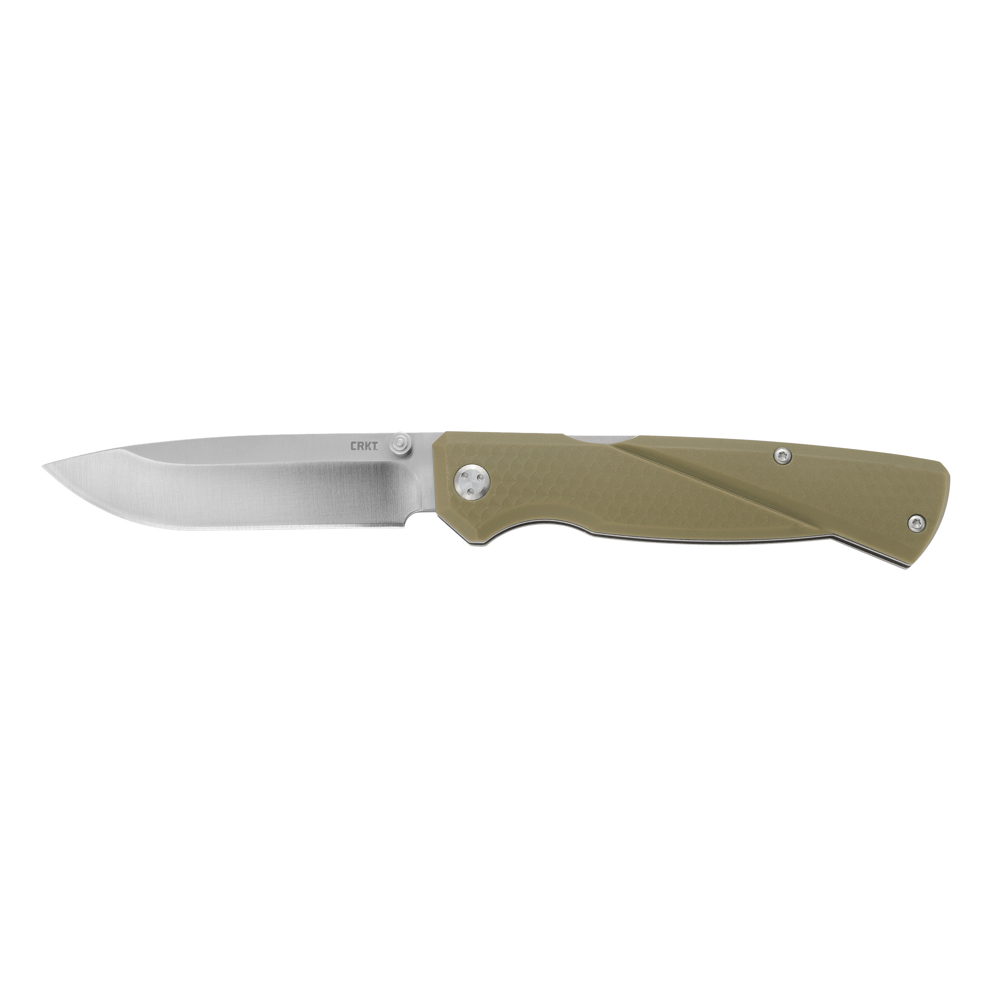 CRKT Kova 3.5" Drop Point Folding Knife, Silver - 6434 - Crkt