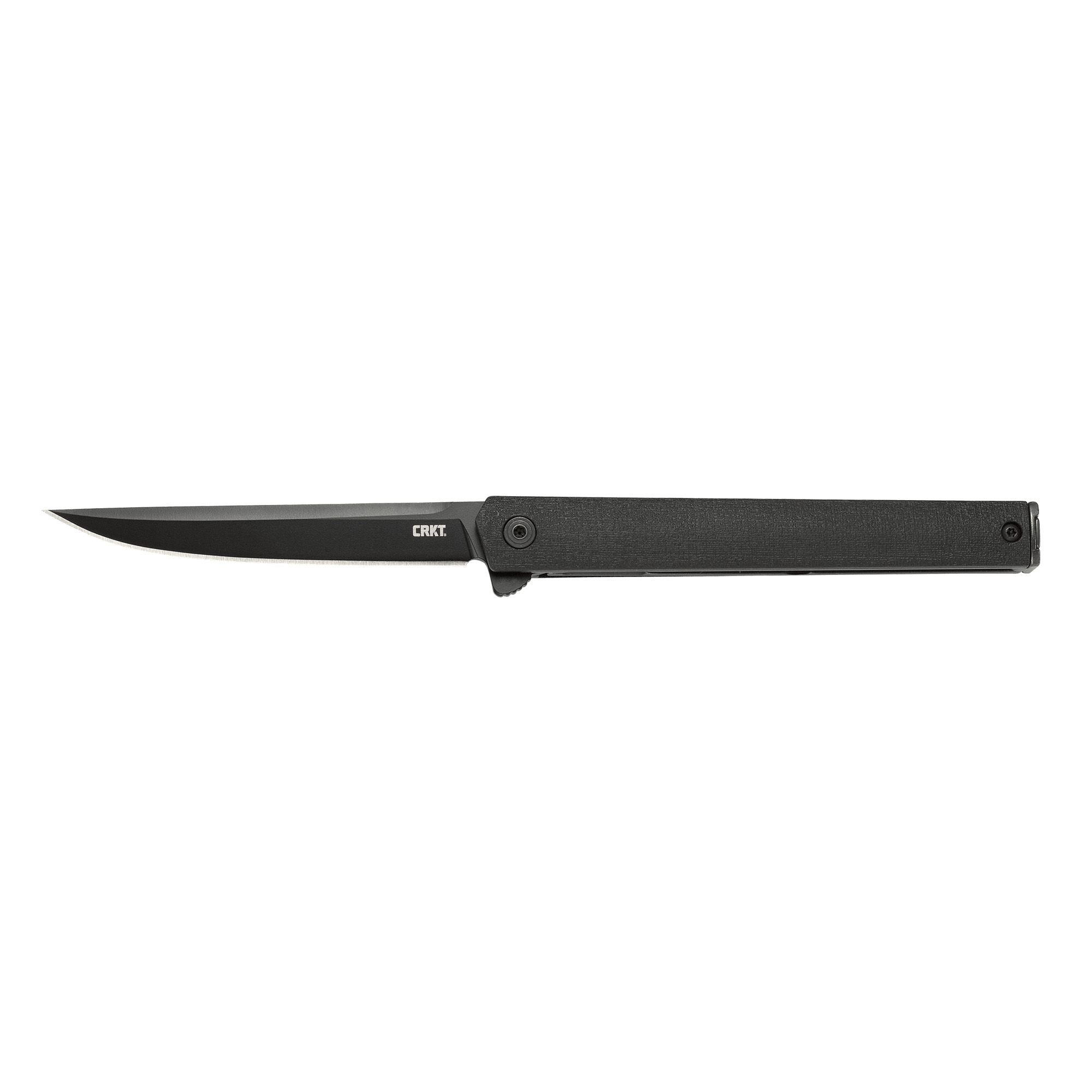 CRKT CEO Flipper Blackout Folding Knife Silver Plain 3.35" 7097K AUS 8 - Crkt