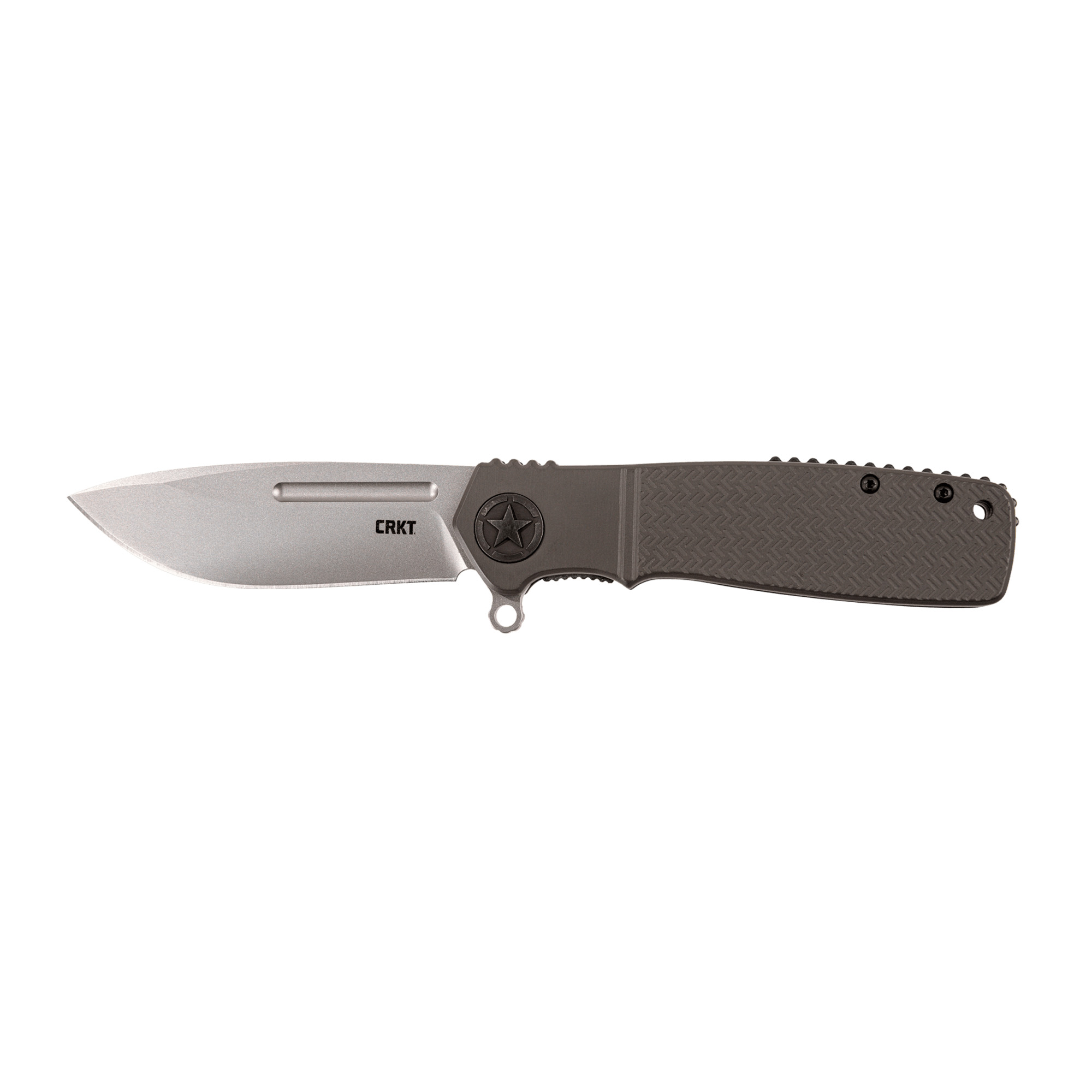 CRKT Homefront Silver Plain 3.56" K252GXP Bead Blasted Sandvik 12C27 OD - Crkt