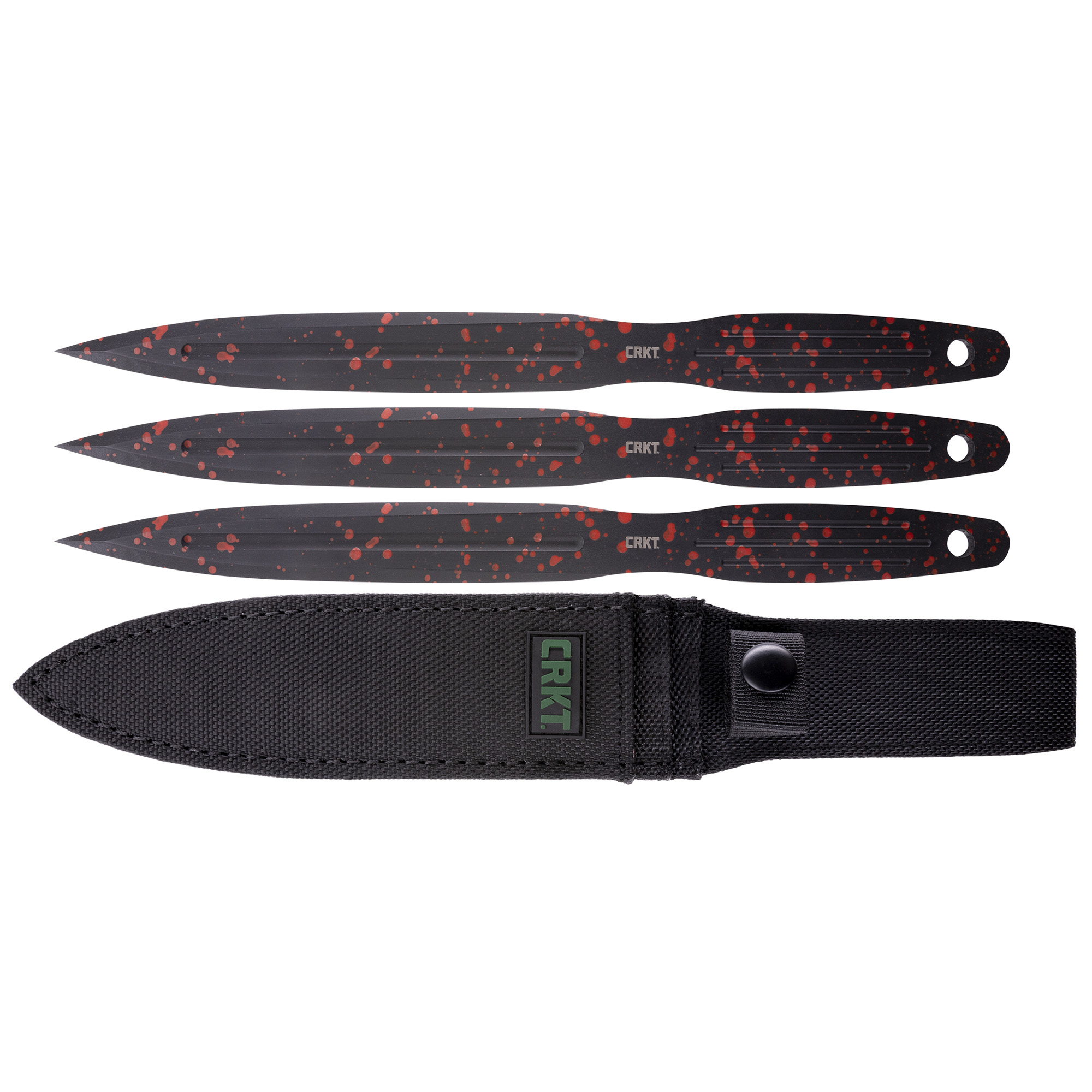 CRKT Onion Throwing 6.25" Fixed Blade Knife, Black, Red - K930RKP