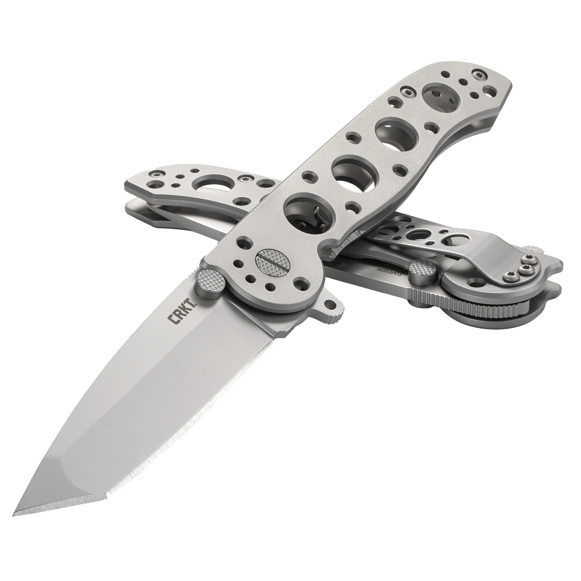 CRKT M16-02SS SILVER TANTO 3.06" Tanto Folding Knife, Silver - M1602SS - Crkt