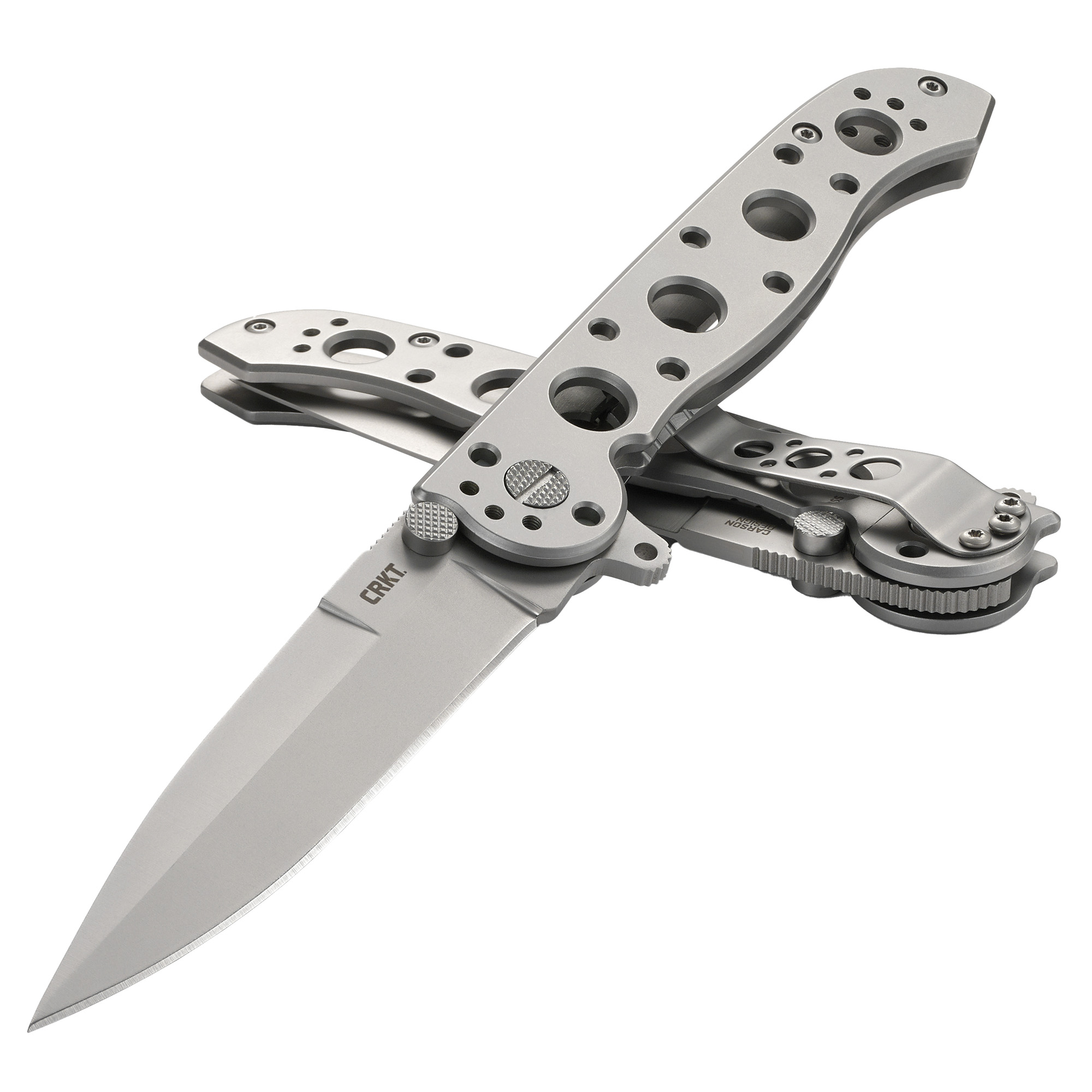 CRKT M16-03SS SILVER 3.54" Spear Point Folding Knife, Silver - M1603SS - Crkt
