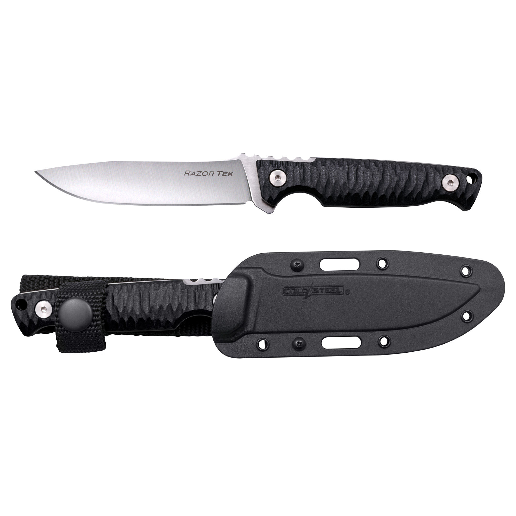 Cold Steel Razor Tek 4" Clip Point Fixed Blade Knife, Black - CSFX4RZR - Cold Steel