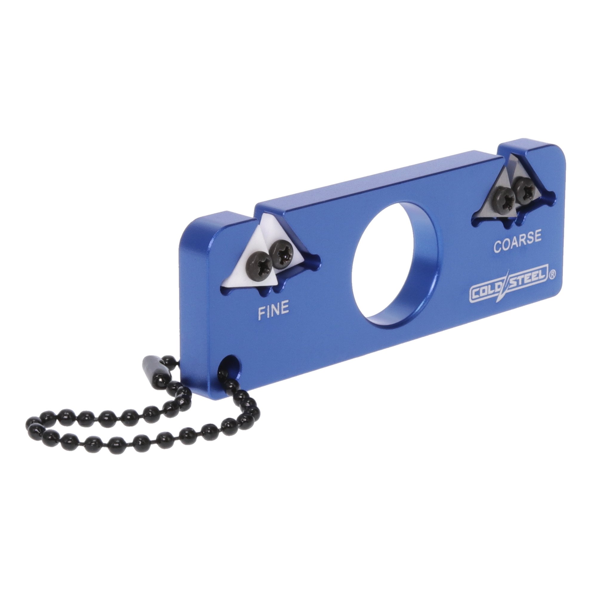 Cold Steel Dual Edge Pocket Knife Sharpener, 2.95" Overall Length, Aluminum Body, Blue - Cold Steel