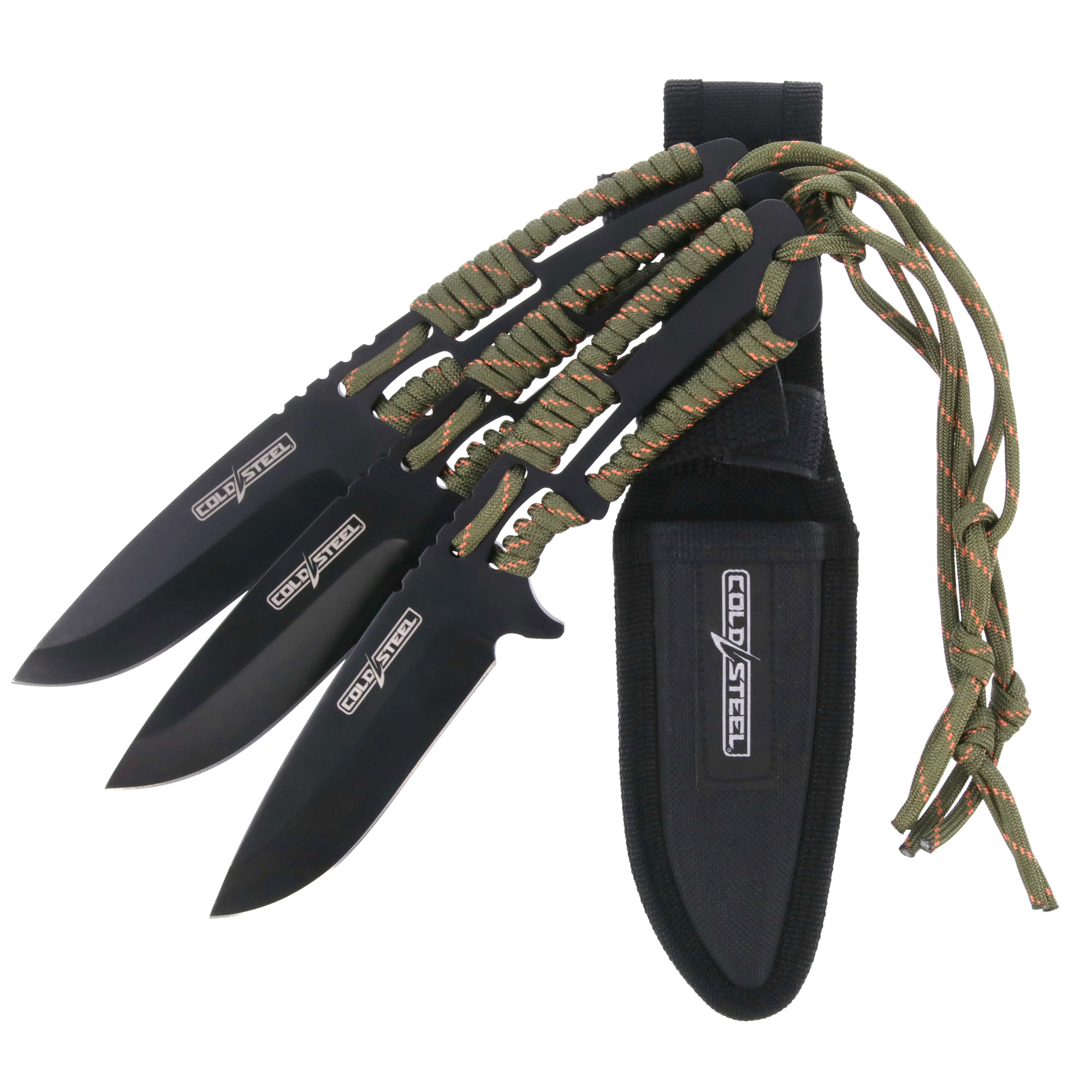 Cold Steel Throwing Knife Set 4.4" Clip Point Fixed Blade Knife, Black - CSTH44KVD3PK - Cold Steel