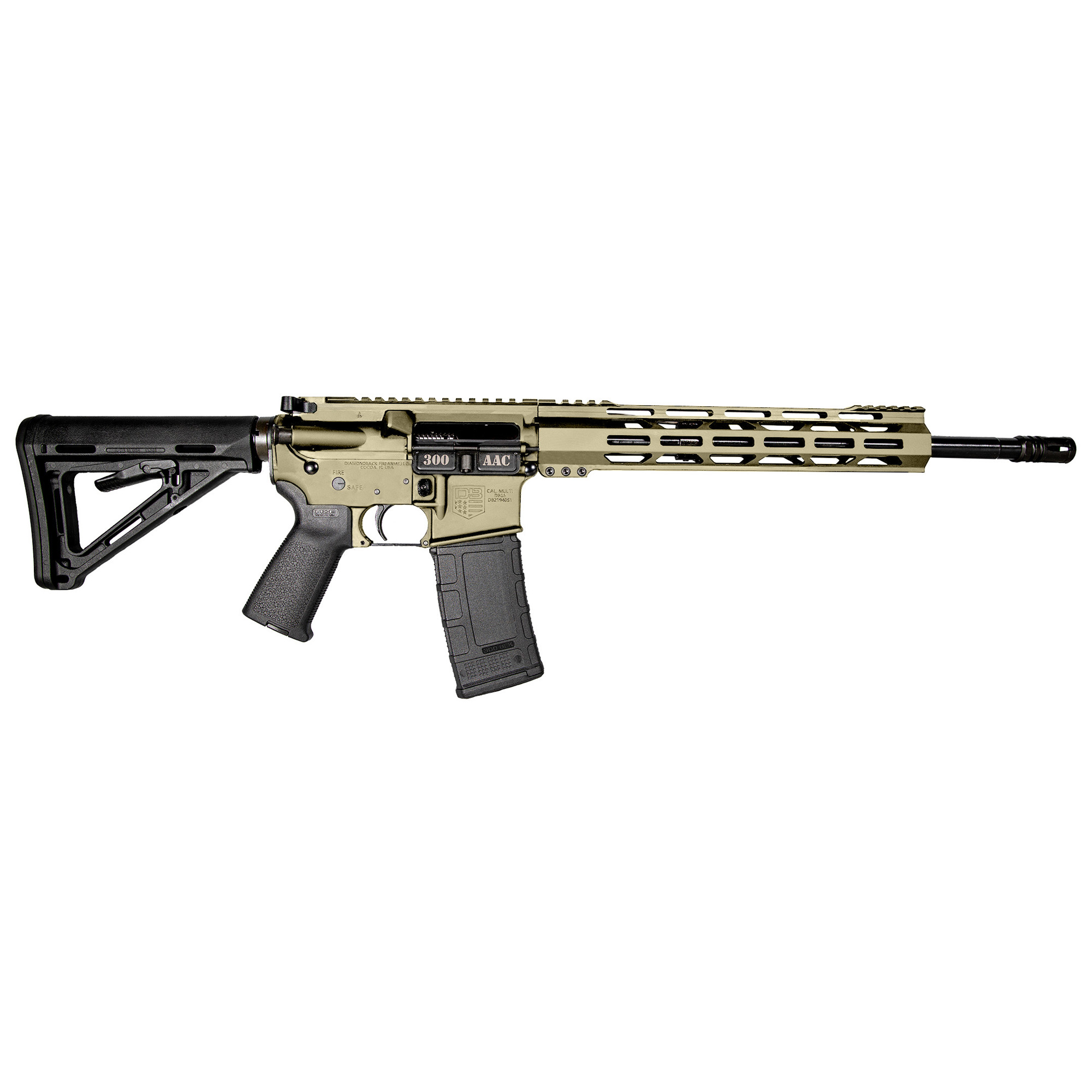 Diamondback DB15 .300 AAC Blackout AR Rifle with 16" Barrel, Flat Dark Earth - DB1718B061 - Diamondback