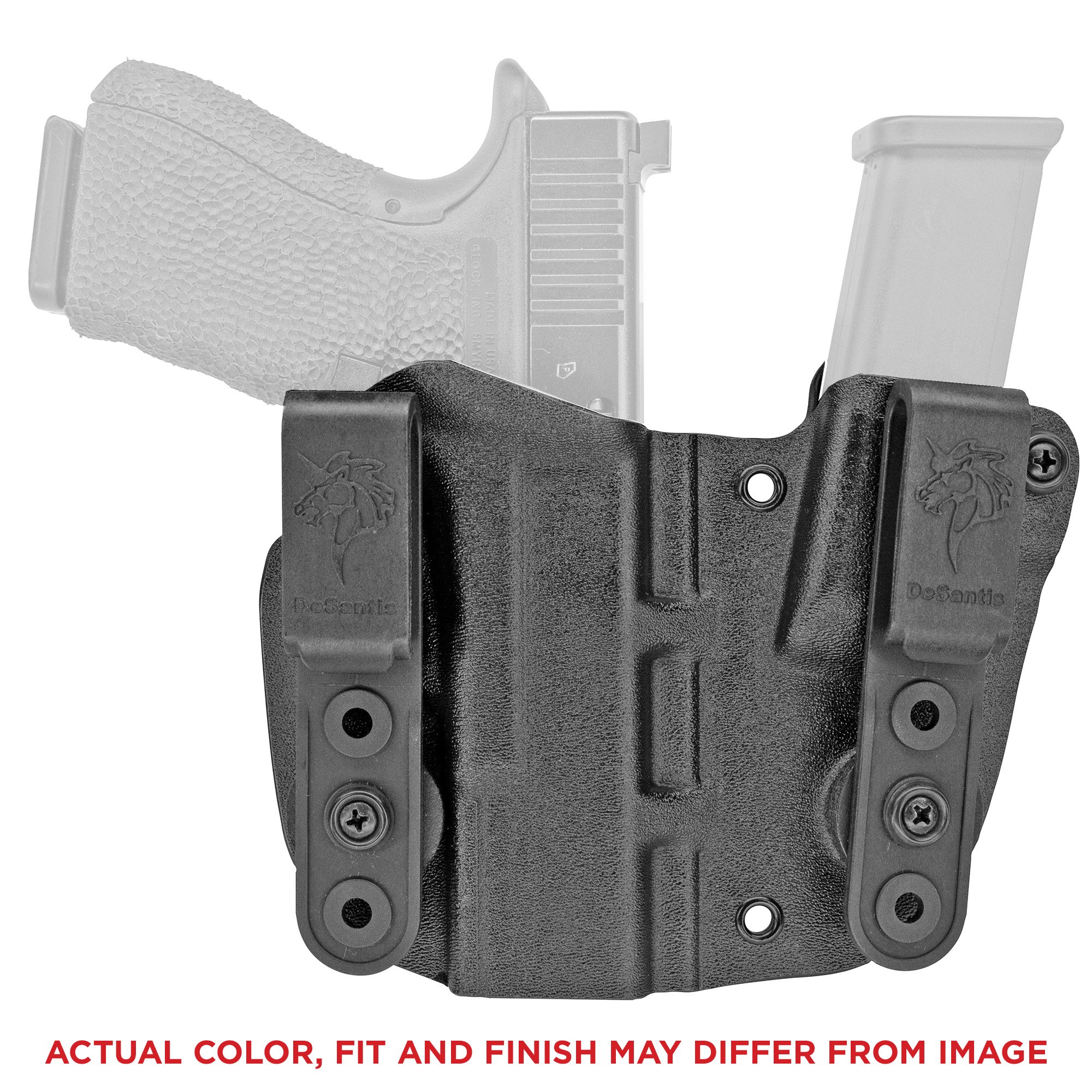 DeSantis Gunhide 160, Hidden Truth, IWB Right Hand, fits Glock 43, 43X, Black Kydex - Desantis Gunhide