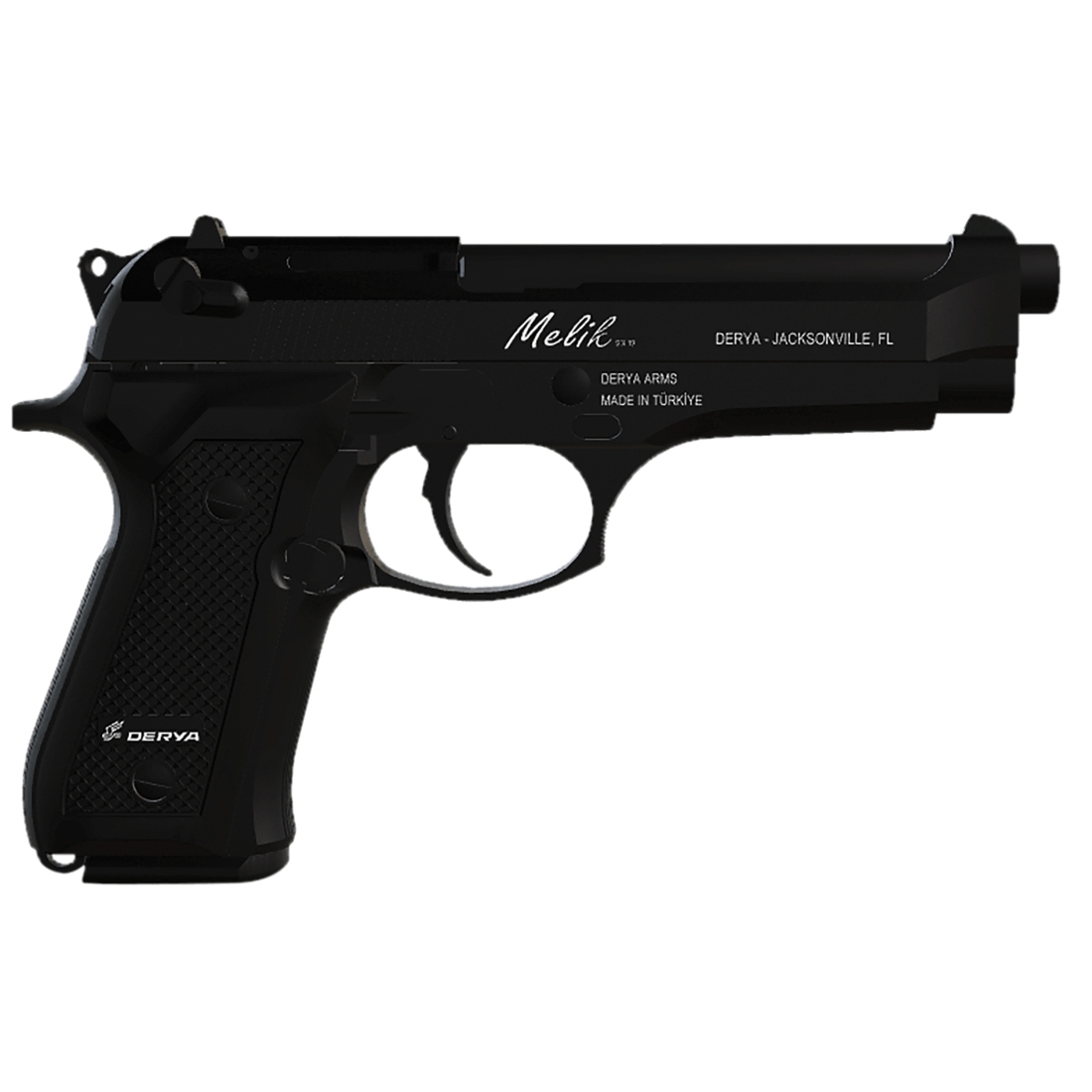 Derya Melik 9mm 4.90" 10rds, Black - Derya