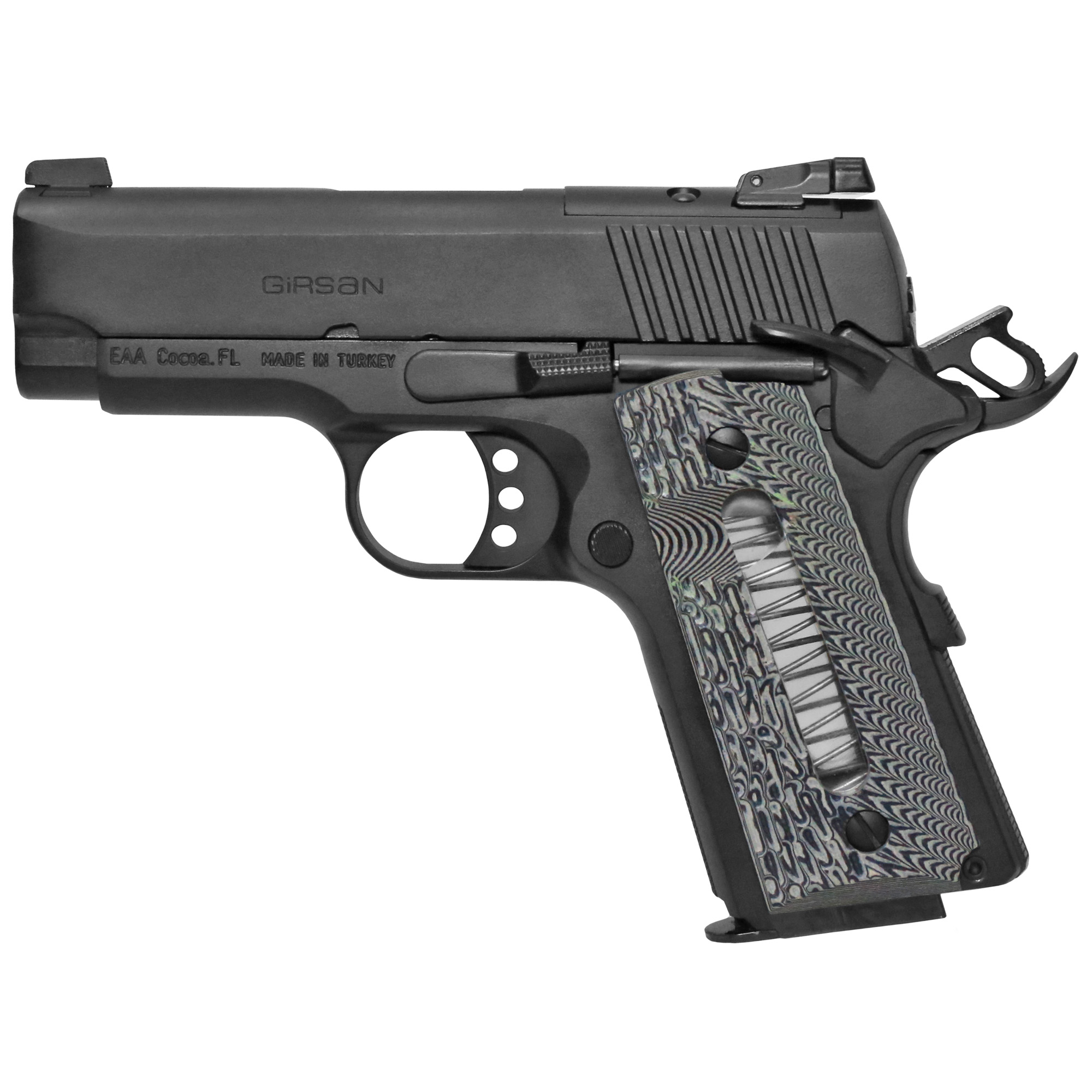 Girsan .45 ACP 1911 Pistol, 3.4" Barrel, Adjustable Sights, Black - 390035 - Girsan