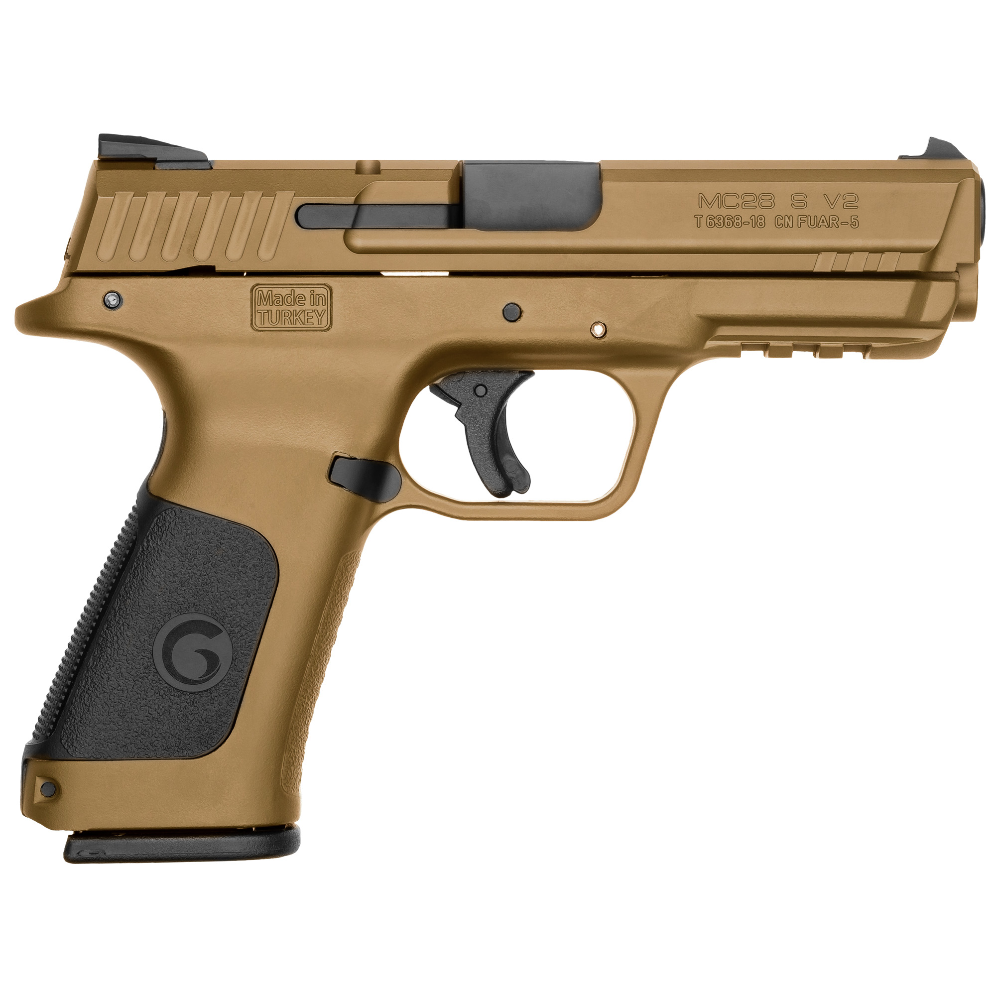 Girsan MC28 SA V2 9mm Pistol, 4.25" Barrel, 3 Dot Sights, Flat Dark Earth - 390110 - Girsan