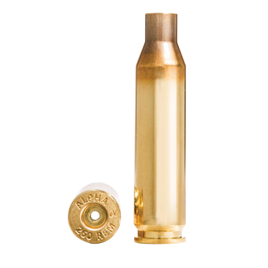 Alpha Munitions .260 Remington Large Rifle Primed Brass Cartridge Case, 100rds - Alpha Munitions