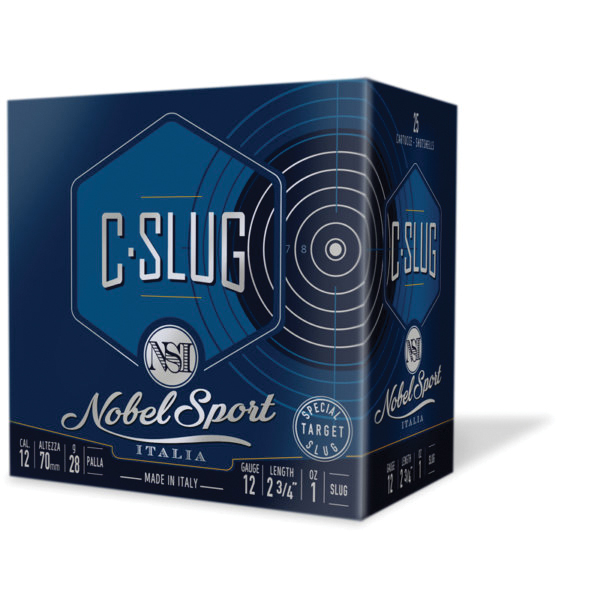 Nobel Sport C-Slug 12 Gauge Shotshell Slug, 25rds - Nobel Sport