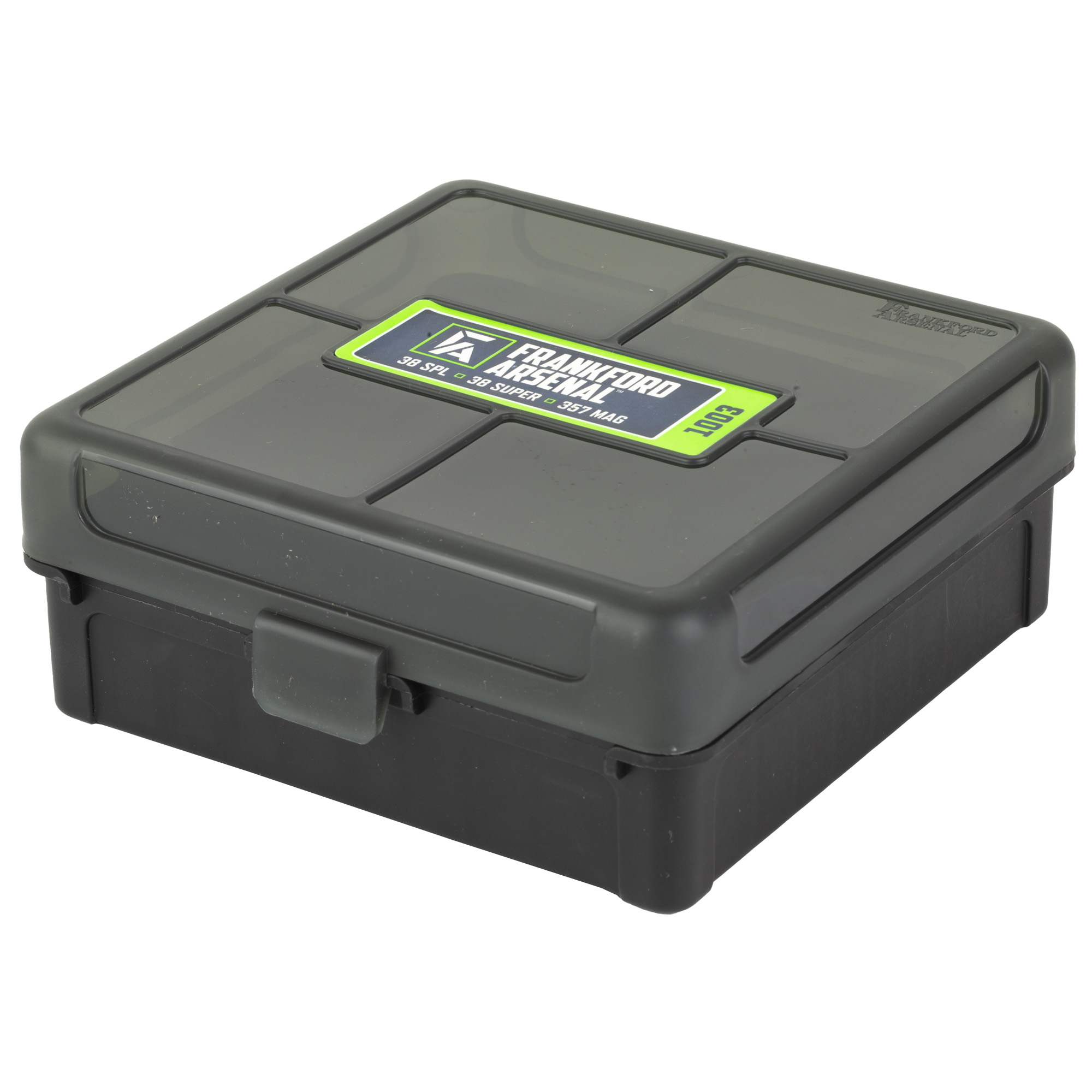 Frankford Arsenal 100 Round Ammo Box, fits 38 Special/Super, 357 Mag, Gray - 1083794 - Frankford Arsenal