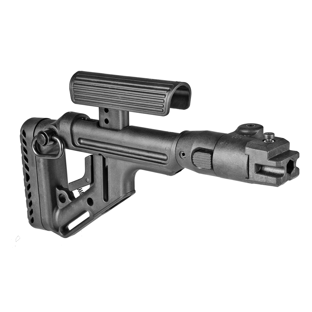 FAB Defense Folding Buttstock w/Cheek Piece Black - Fab Defense