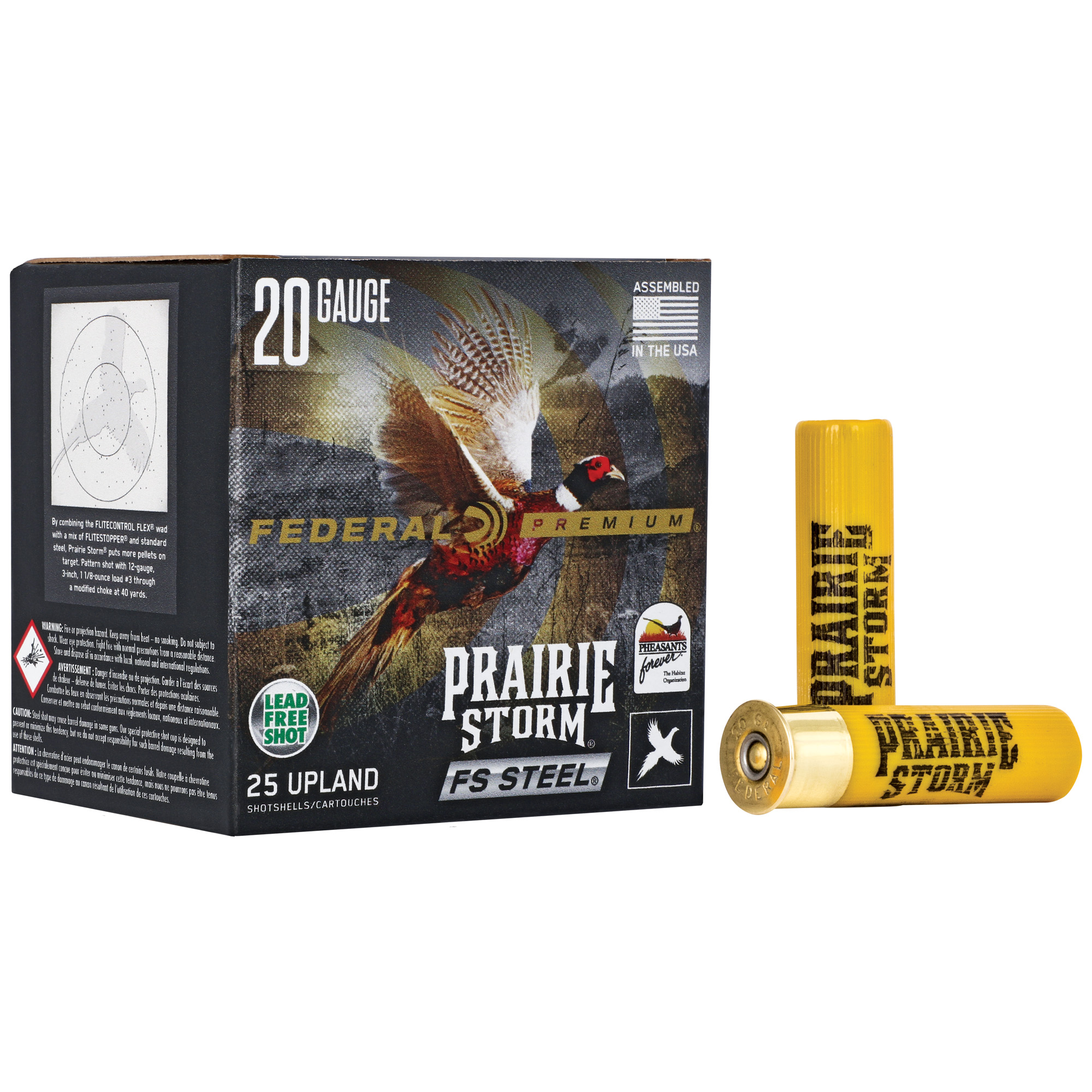 Federal Premium 20 Gauge Ammunition, 25 Rounds Steel Shot #4 - PFSX207FS4 - Federal