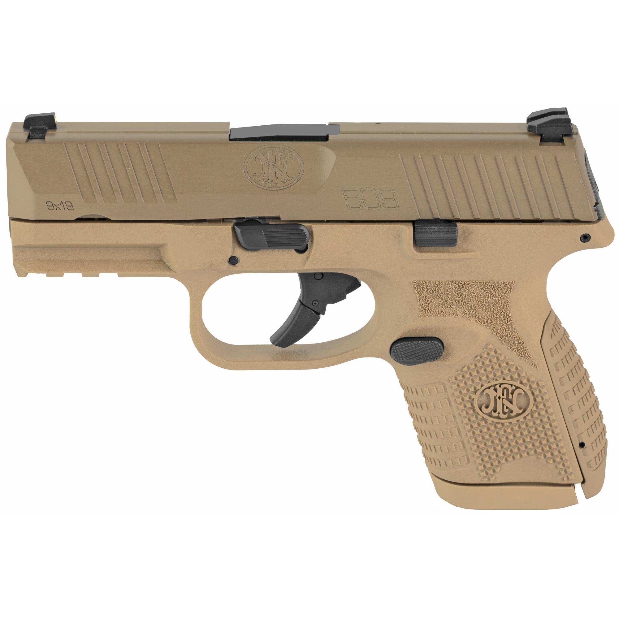 FN FN509 Compact 9mm Pistol, 3.7" CHF Barrel, Black - 66100819 - Fnh