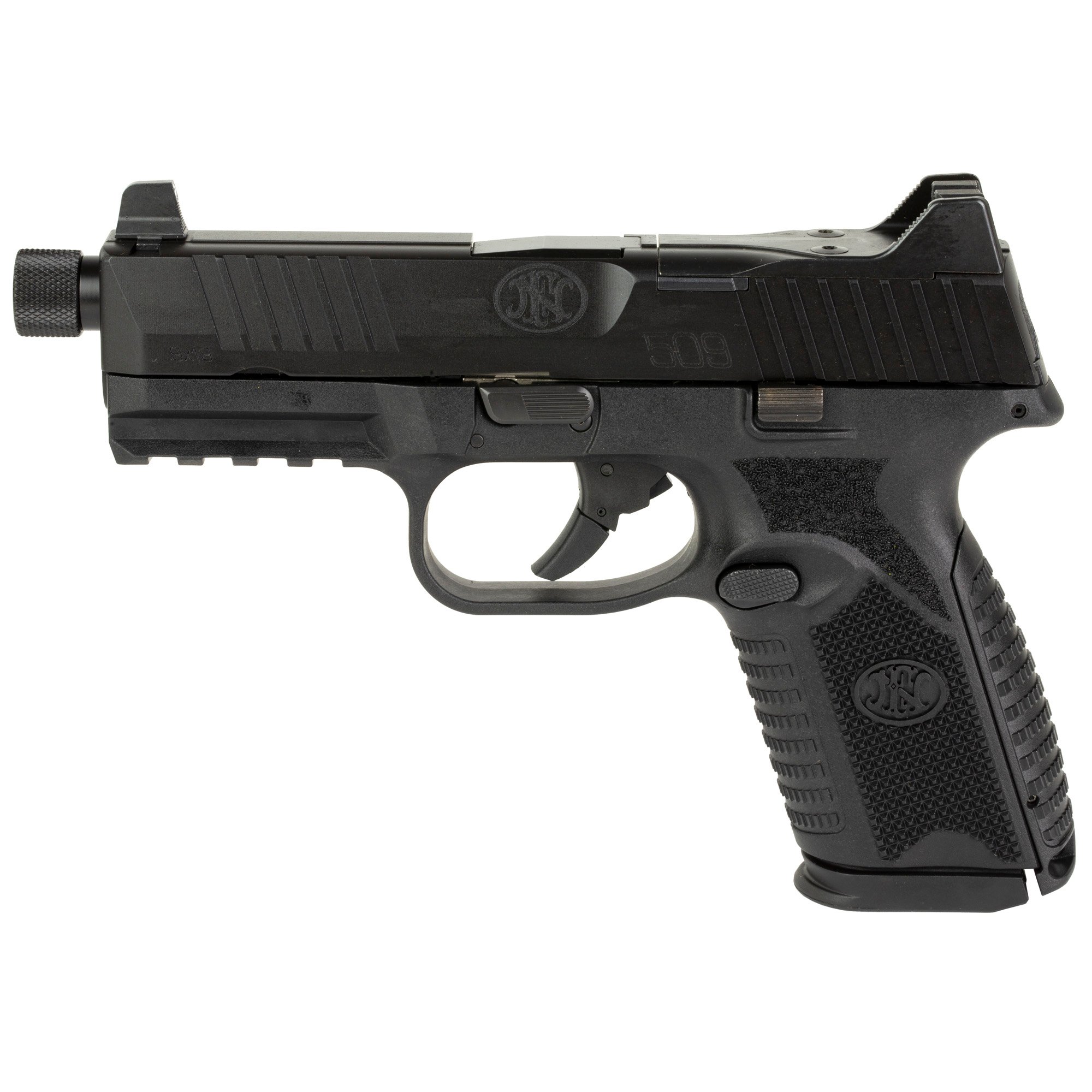 FN FN509M 9mm Pistol, 4.5" Barrel, Suppressor Sights, Black - 66100837 - Fnh