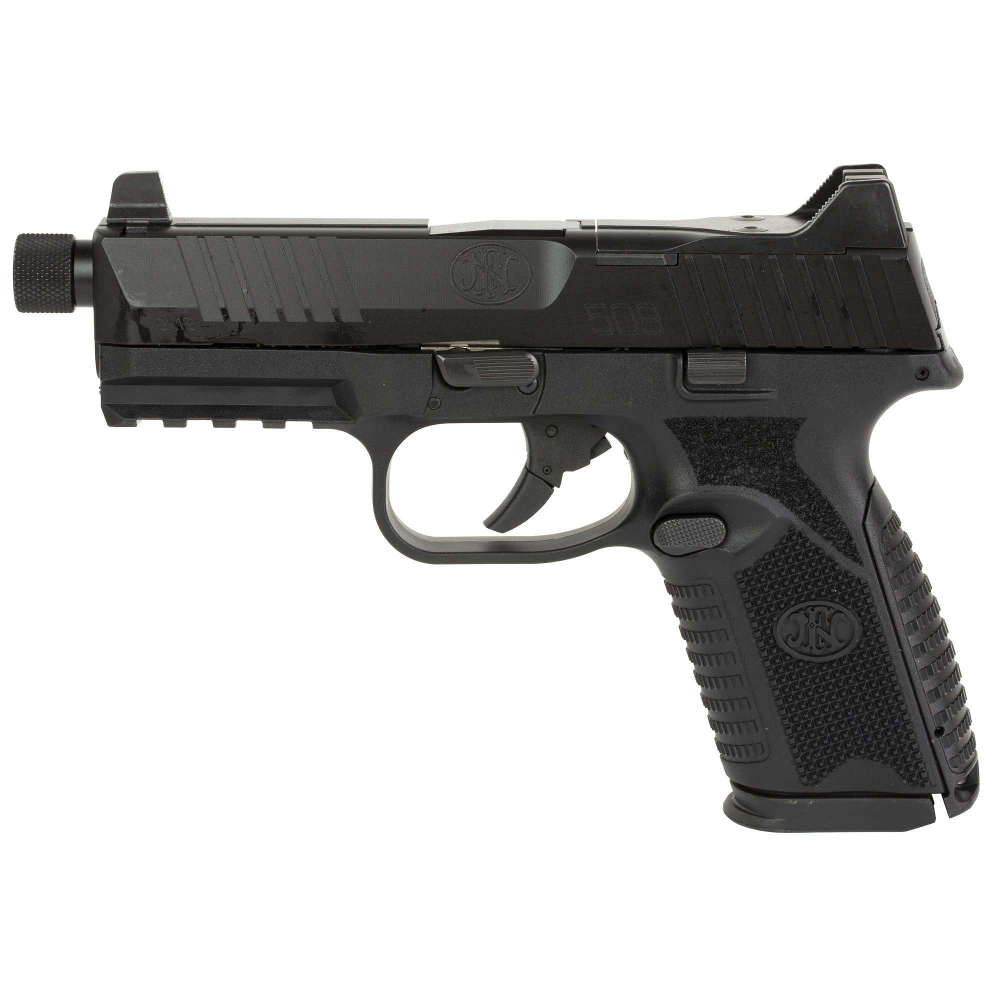 FN FN509M 9mm Pistol, 4.5" Barrel, Suppressor Sights, Black - 66100838 - Fnh