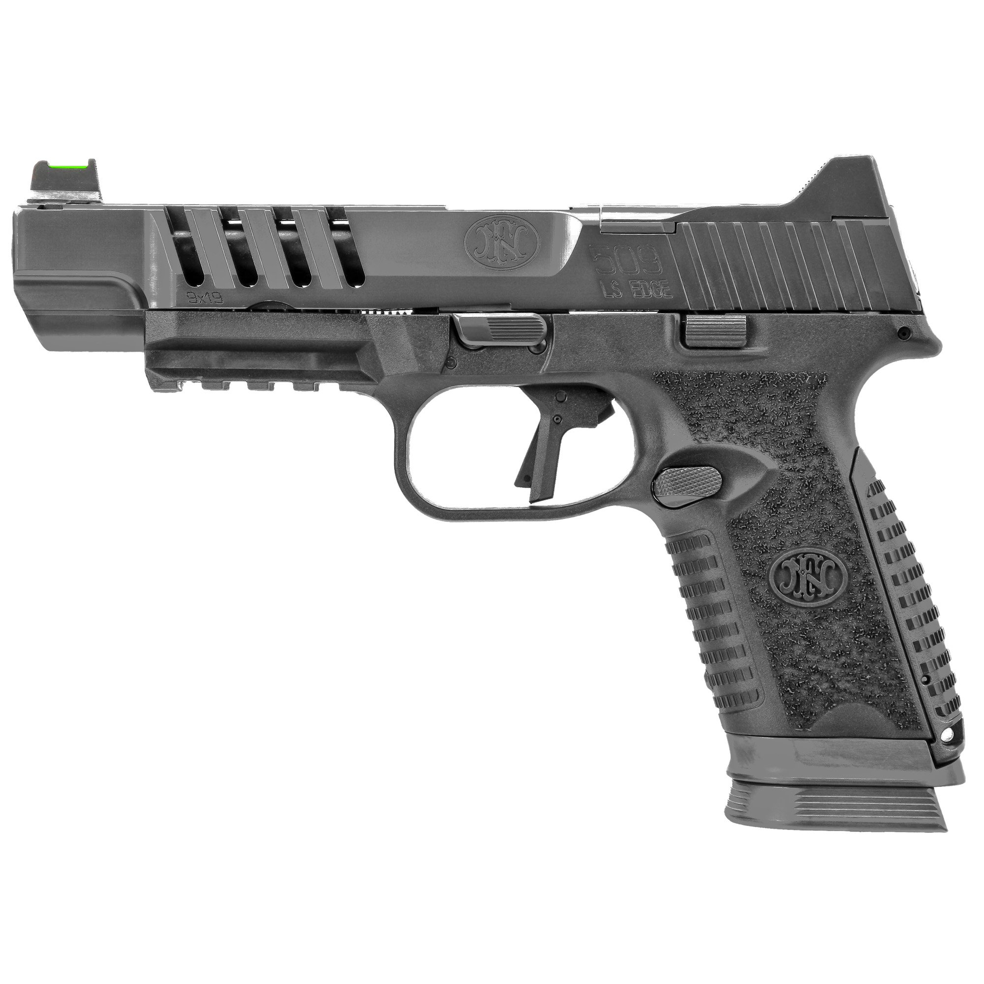 FN 509 LS Edge 9mm Pistol, 5" Barrel, Fiber Optic Sights, Graphite - 66100940 - Fnh