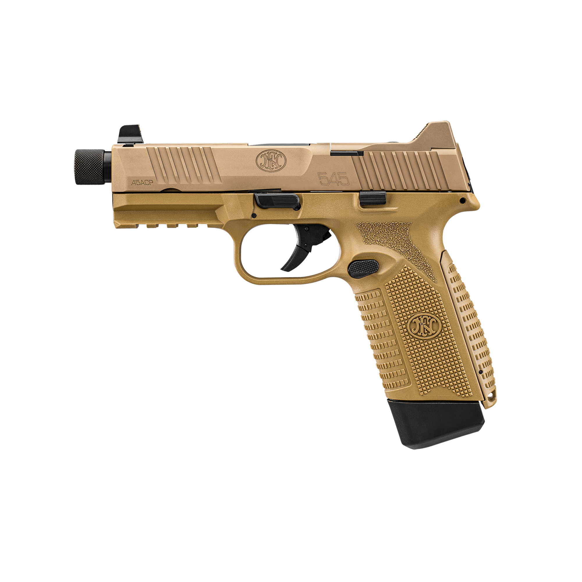 FN 545T .45 ACP Pistol, 4.71" Barrel, Night Sights, Flat Dark Earth - 66101386 - Fnh
