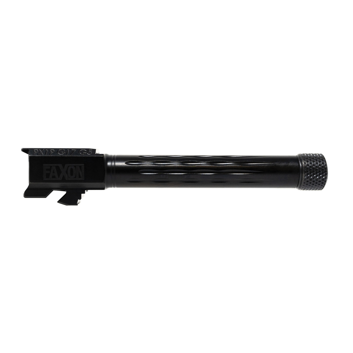 Faxon Firearms Match Flame Fluted Drop-In Barrel 9mm 4.50" Fits Glock Gen 5 G17, Black - Faxon Firearms