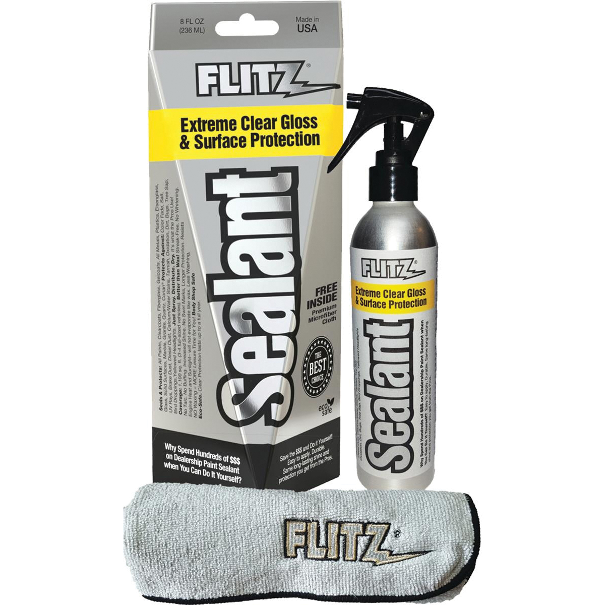 Flitz Ceramic Sealant w/Microfiber, 8 oz Spray Bottle