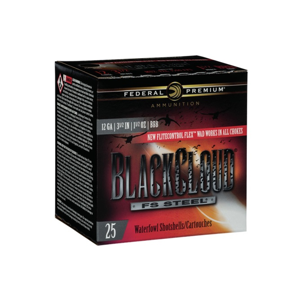 Federal Black Cloud 12ga 3.5" 1.5oz #3 25 Shotshells - PWBX134 3