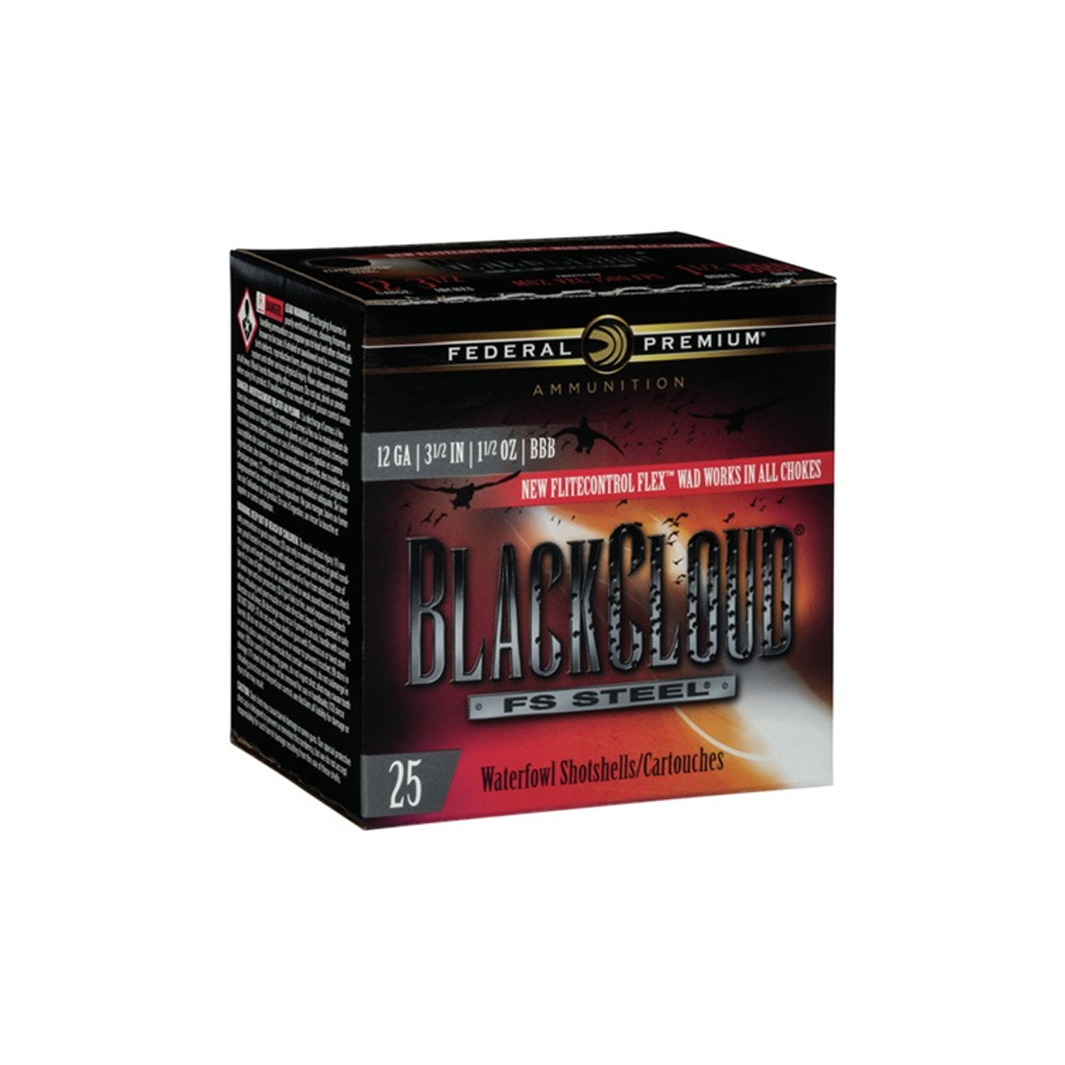 Federal Black Cloud 12 ga 3" 1.25oz #2 Steel 25 Shotshells - PWBX142 2 - Federal