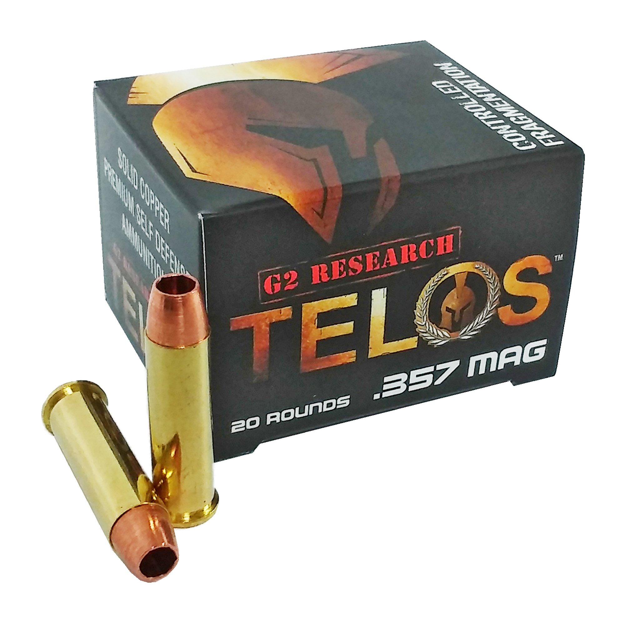 G2 Research Telos .357 Mag Ammunition, 20 Rounds Solid Copper 105Gr - G00626